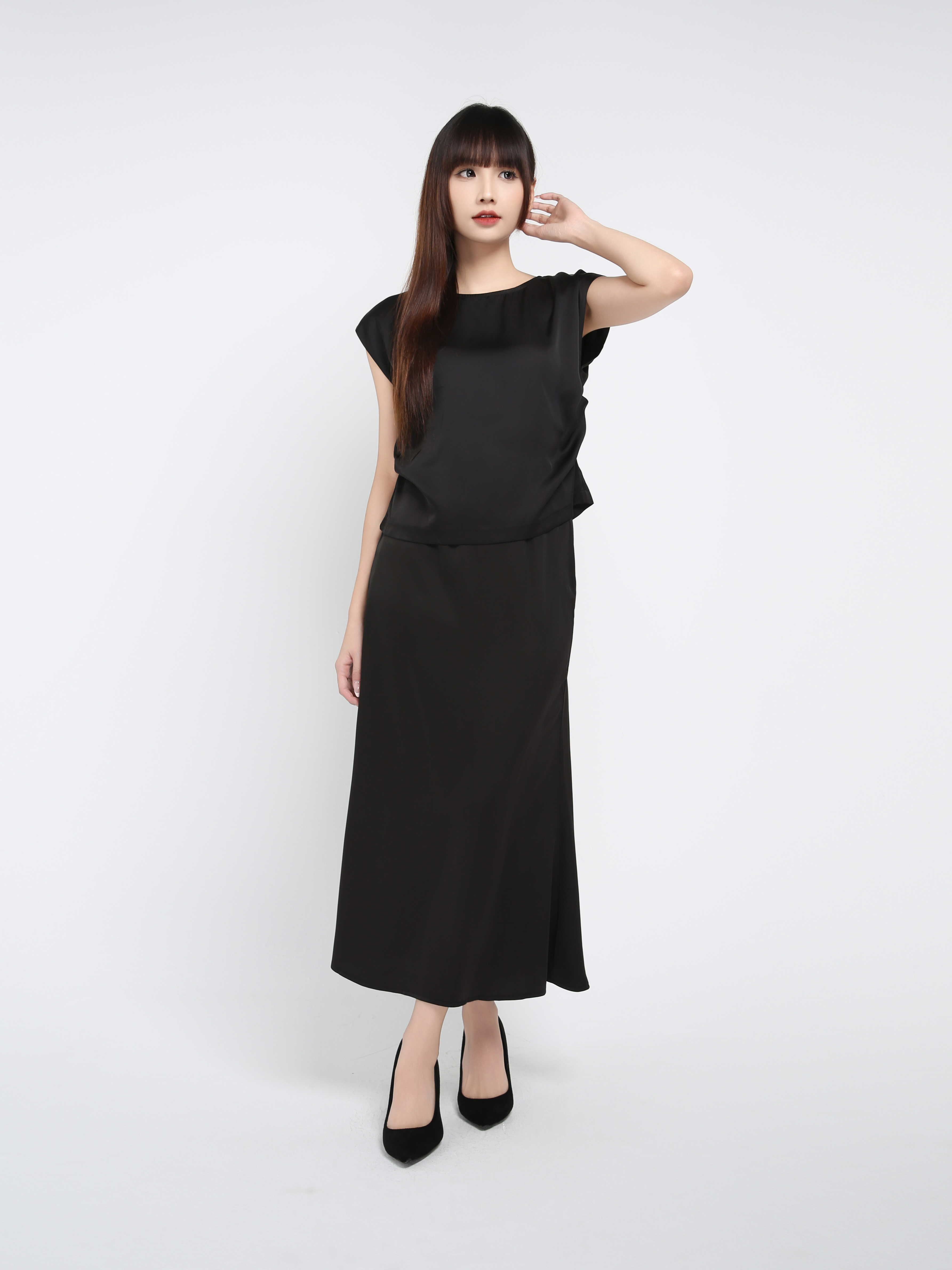 Sleeveless Top With Long Skirt Set 39388