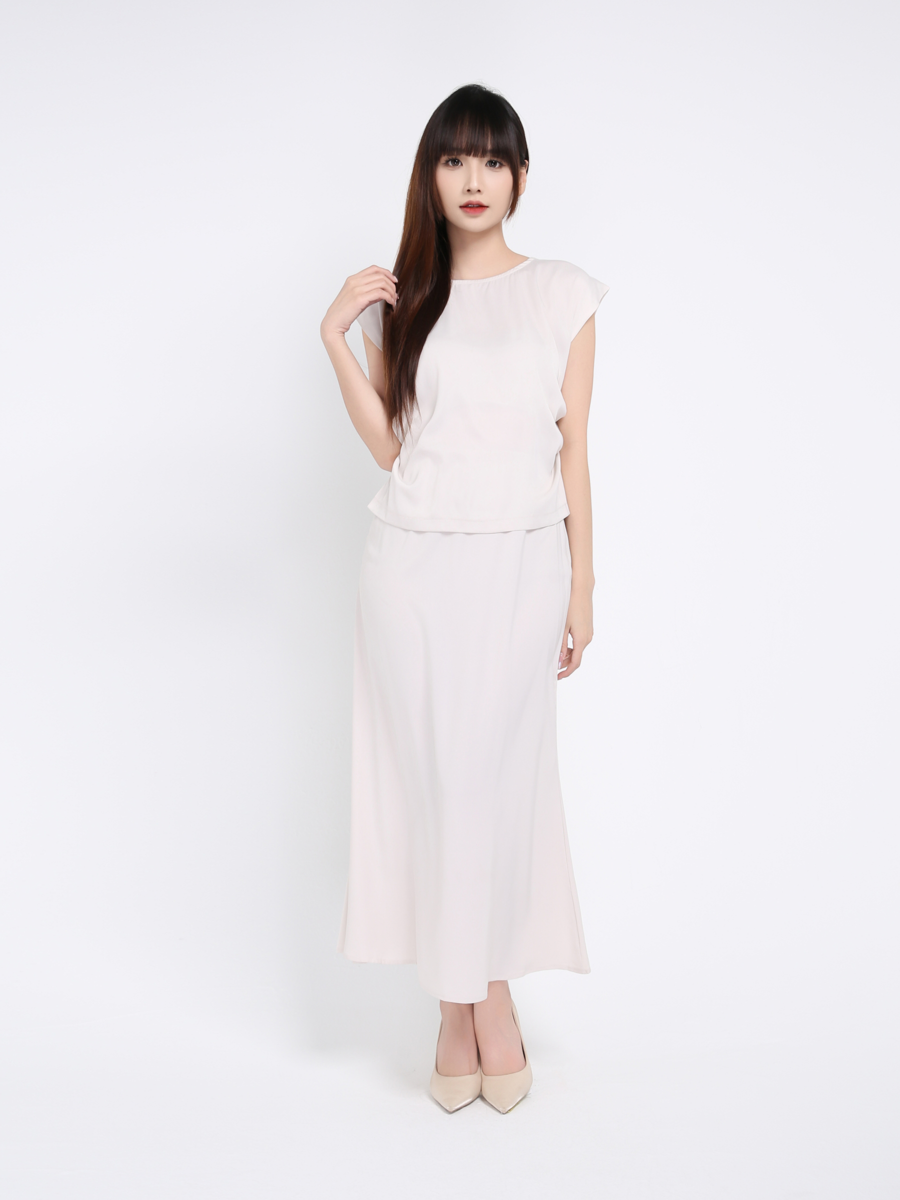 Sleeveless Top With Long Skirt Set 39388