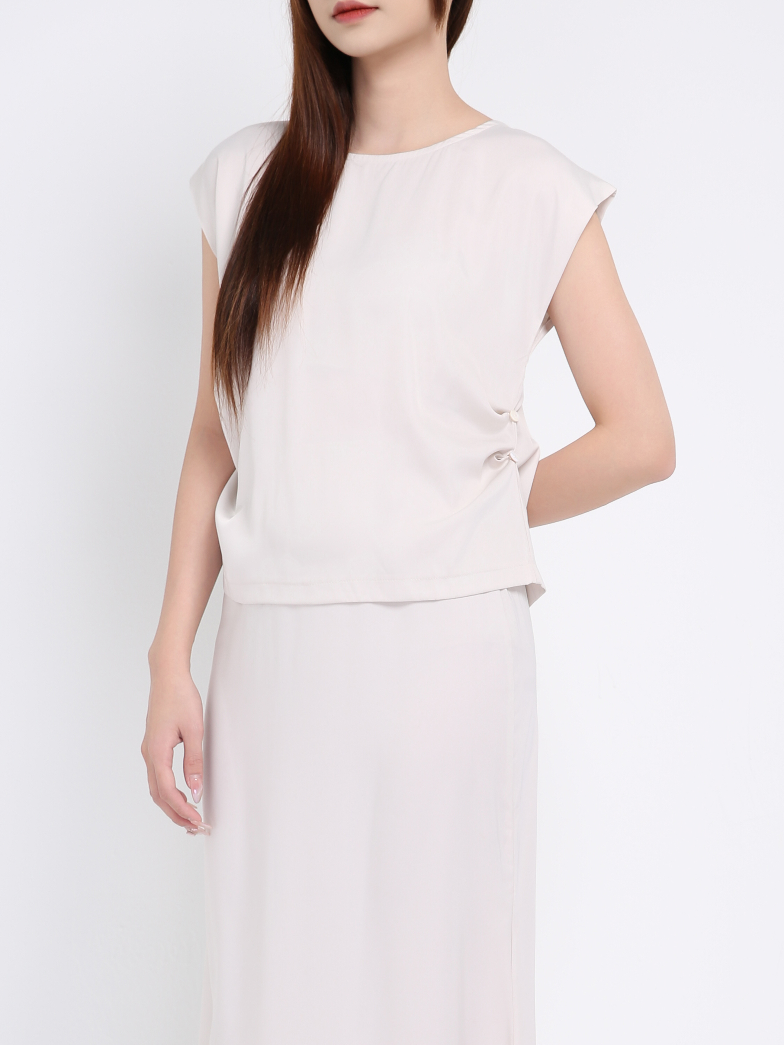 Sleeveless Top With Long Skirt Set 39388