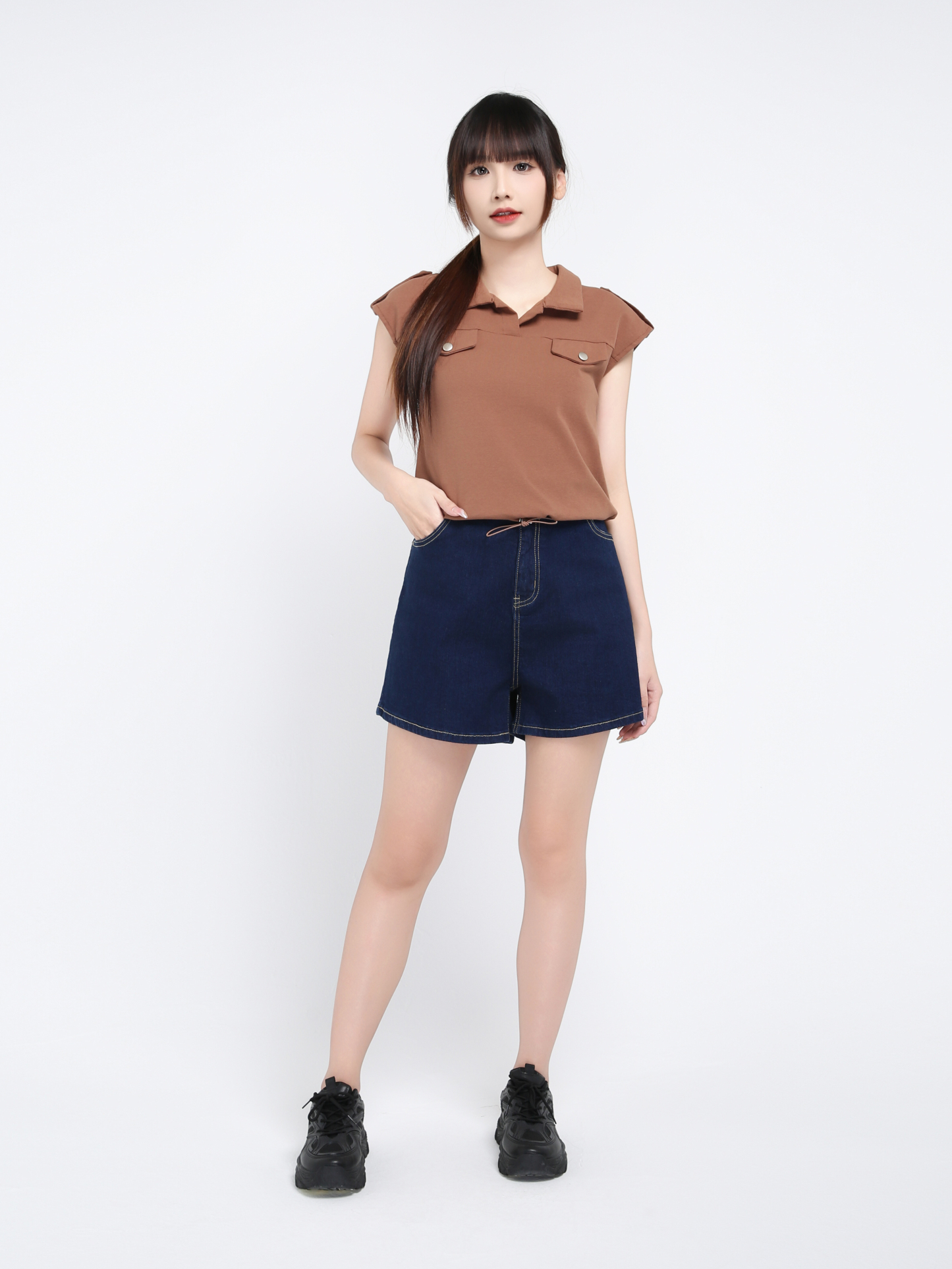 Denim Side Pocket Short Pant 39386