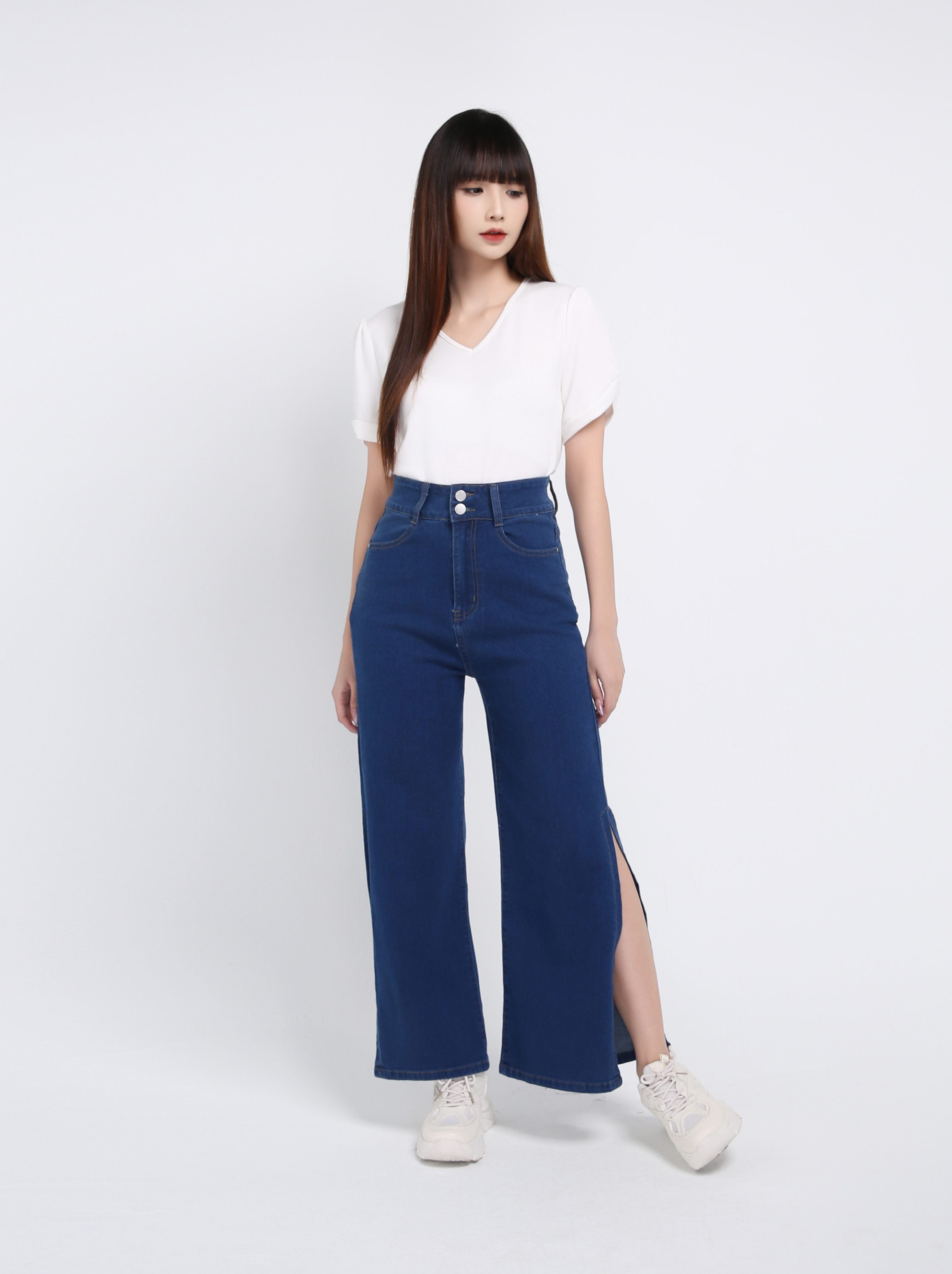 Denim With Split Long Pants 39421