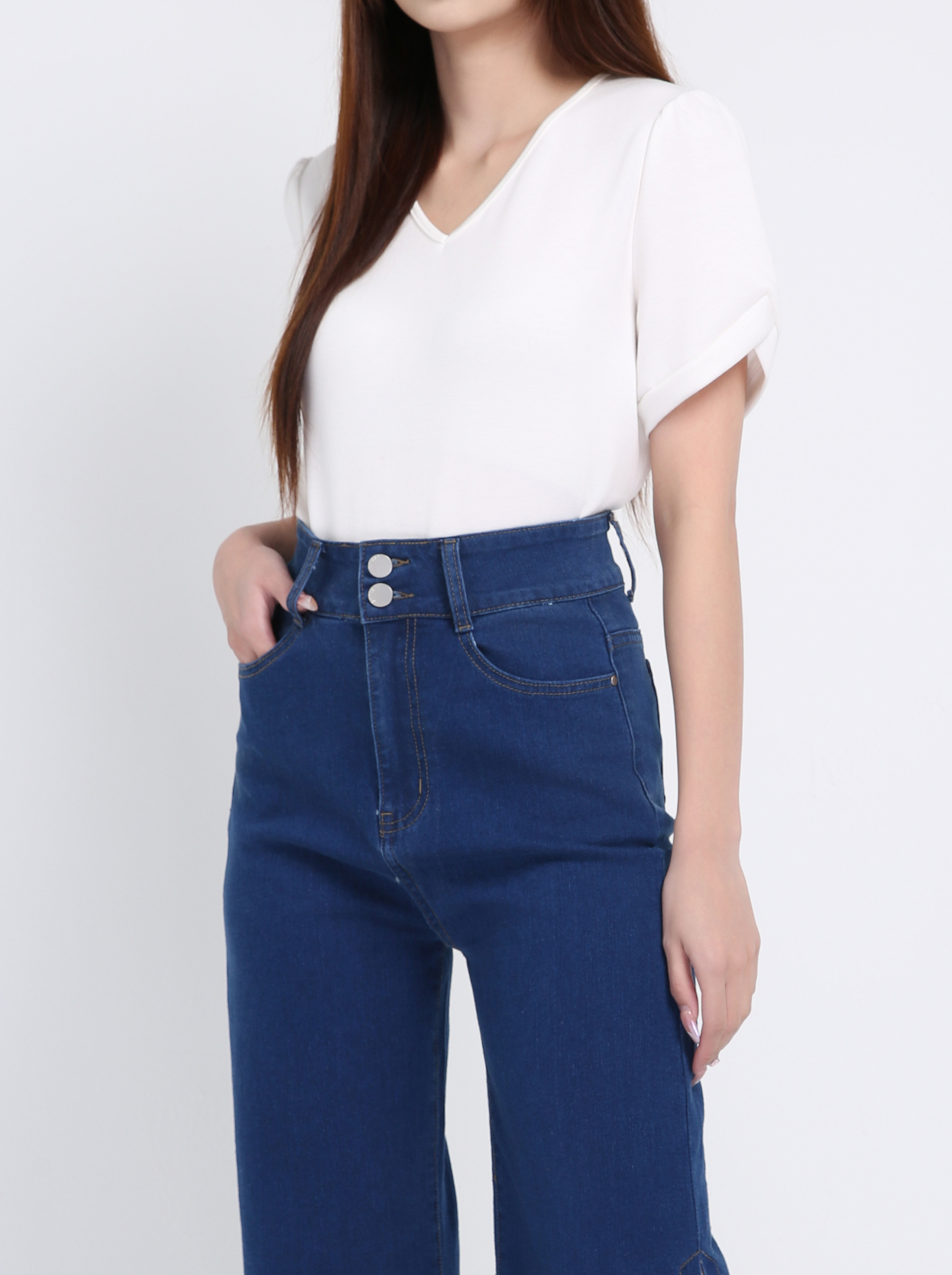 Denim With Split Long Pants 39421