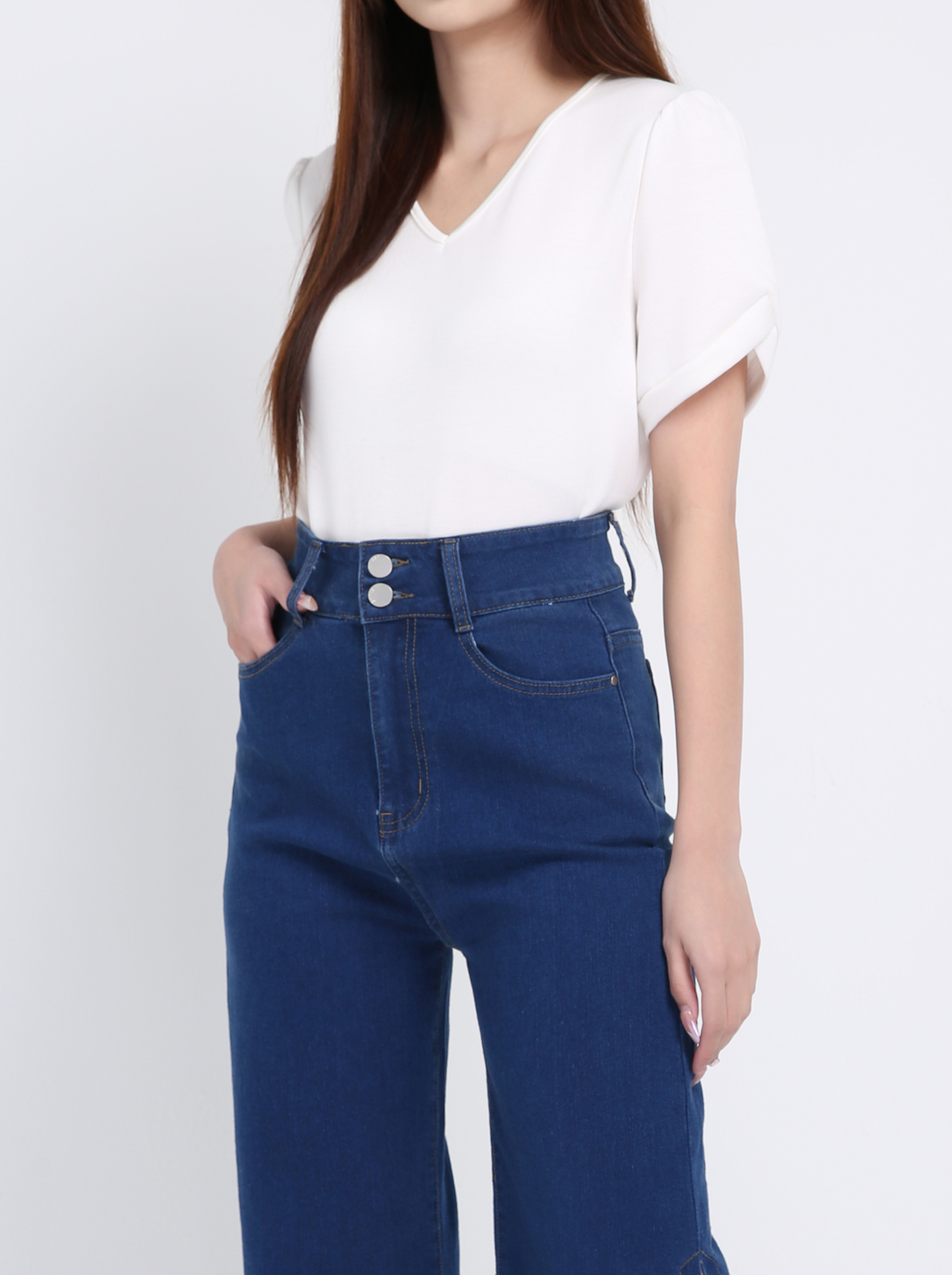 Denim With Split Long Pants 39421