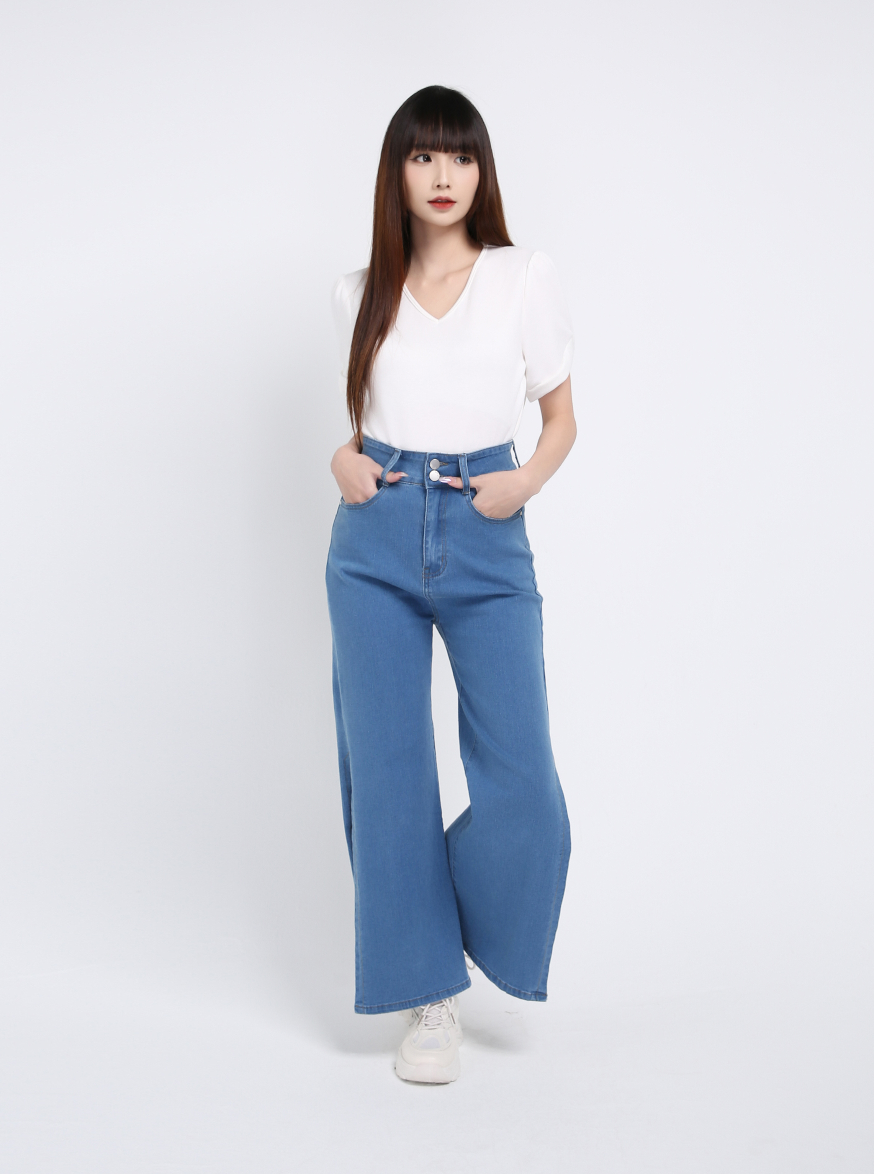 Denim With Split Long Pants 39421