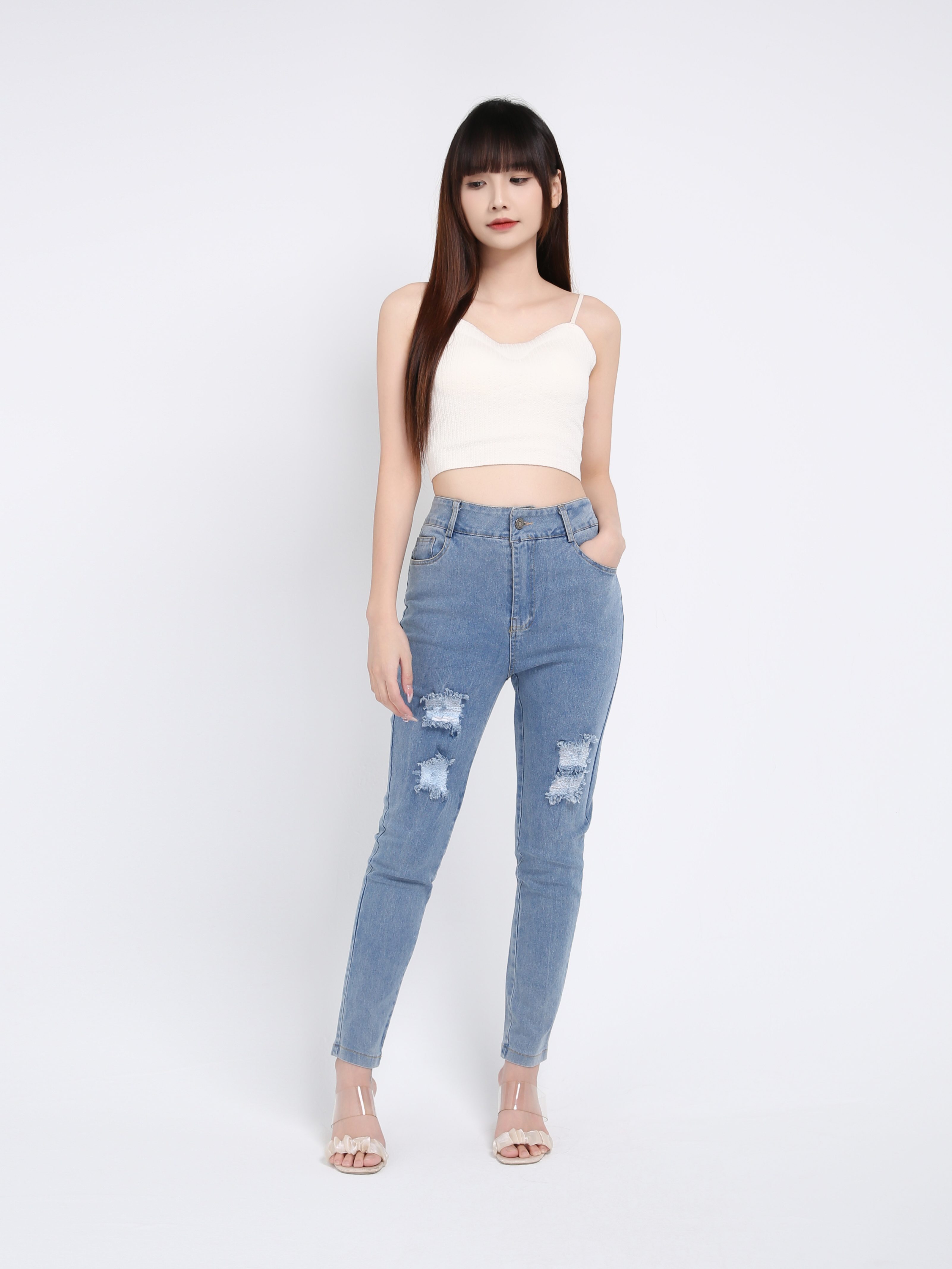 Denim Side Pocket Long Pant 39359