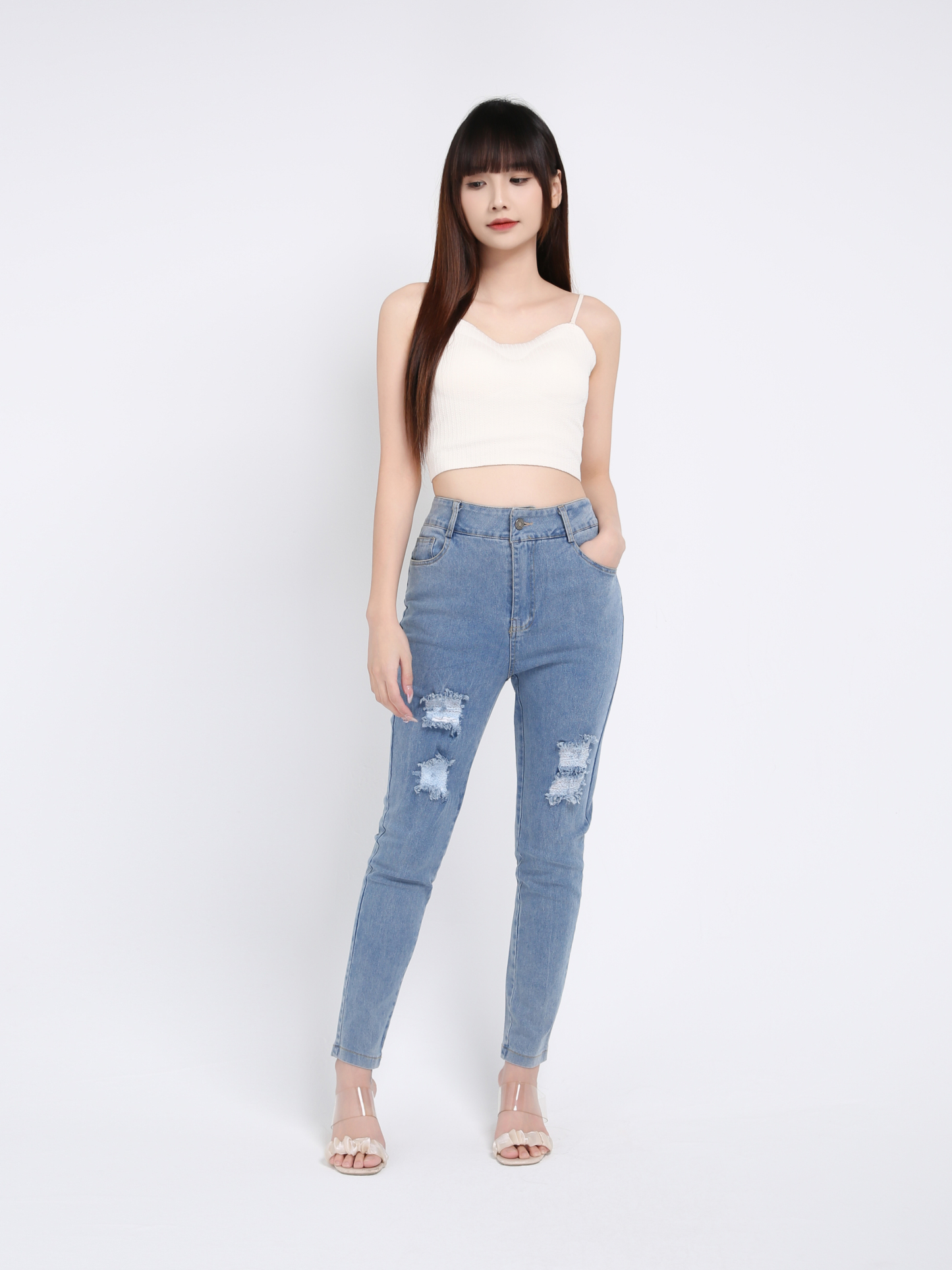 Denim Side Pocket Long Pant 39359
