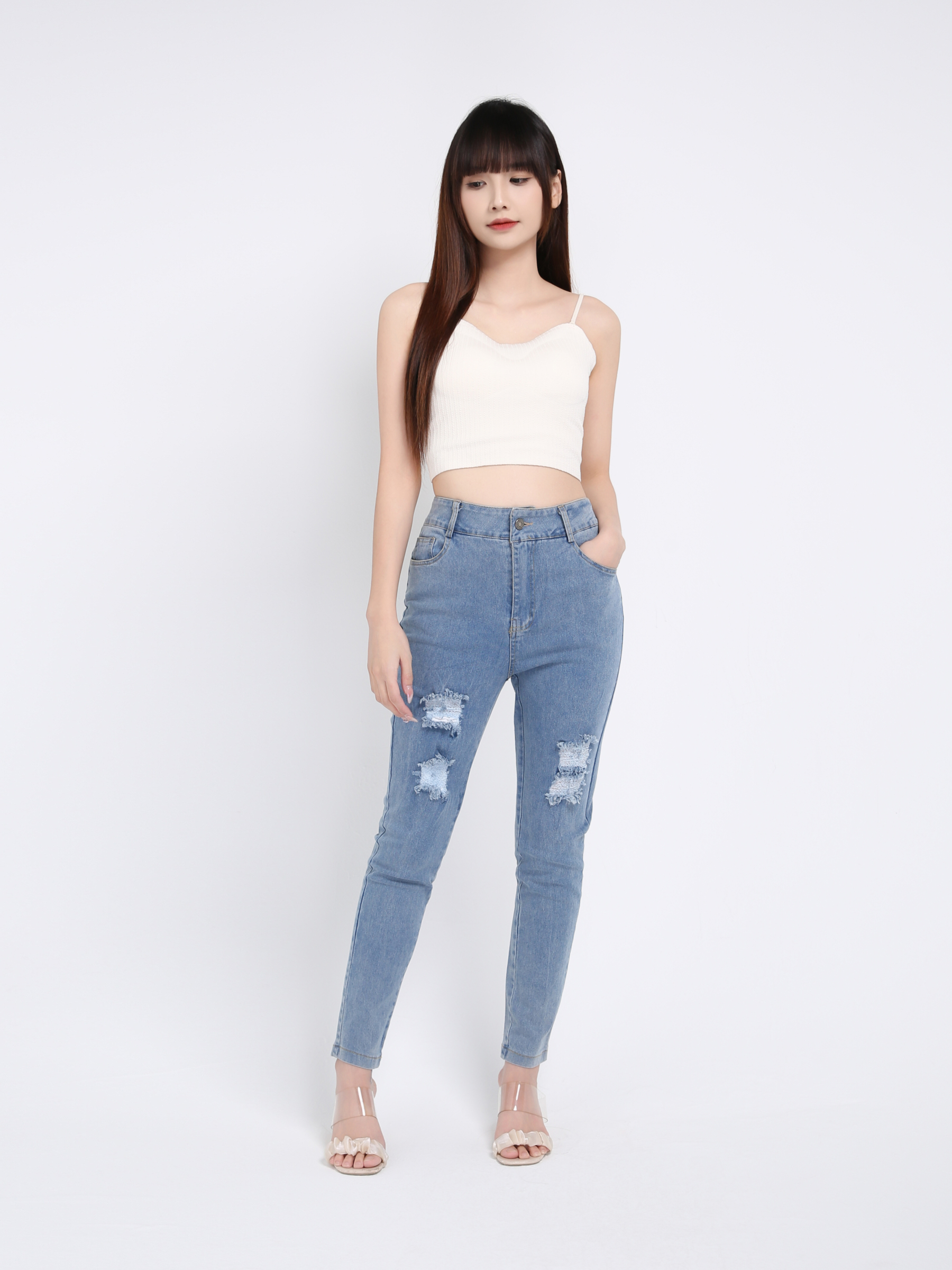 Denim Side Pocket Long Pant 39359