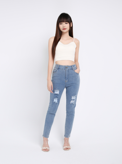 Denim Side Pocket Long Pant 39359