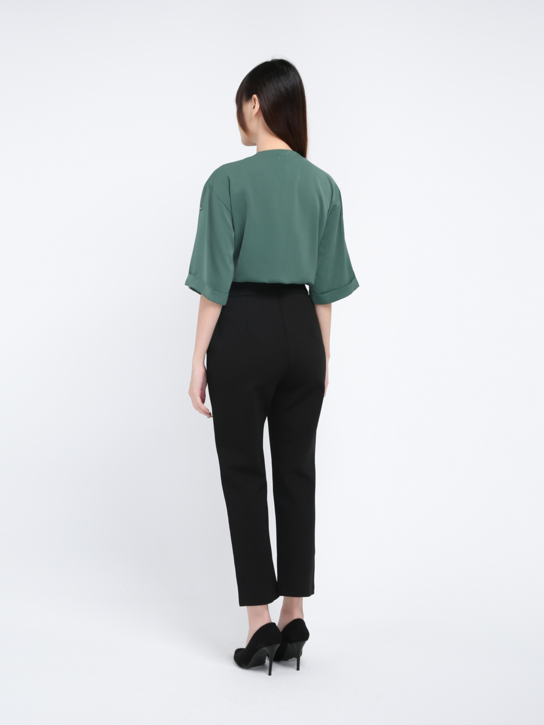 High Waist Side Pocket Long Pant 39358