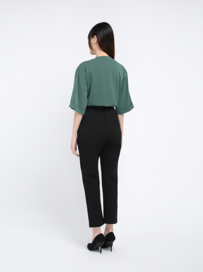 High Waist Side Pocket Long Pant 39358