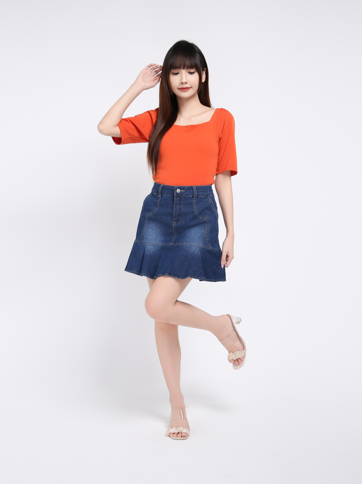 Denim Side Pocket Skirt Pant 39354