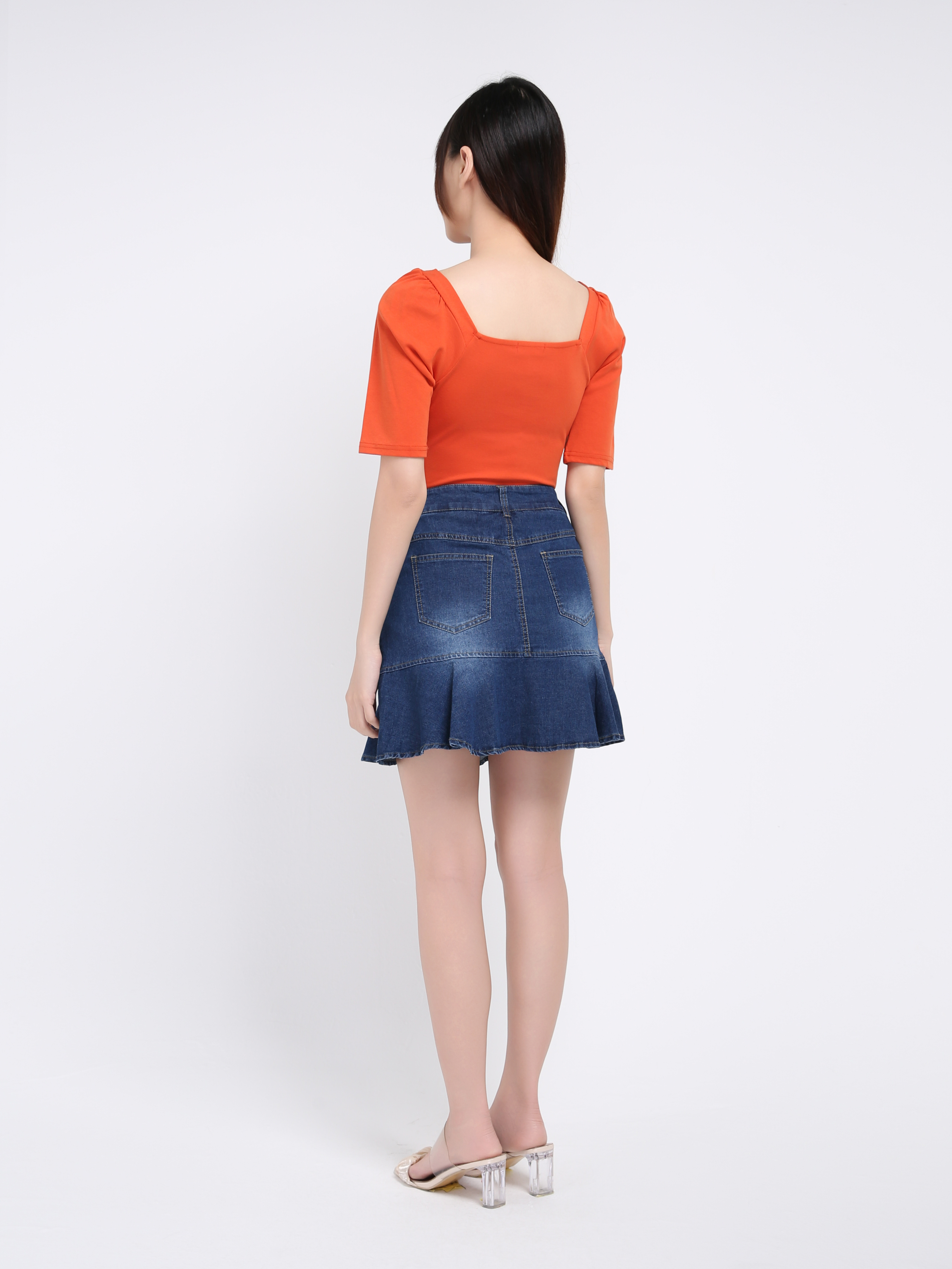 Denim Side Pocket Skirt Pant 39354