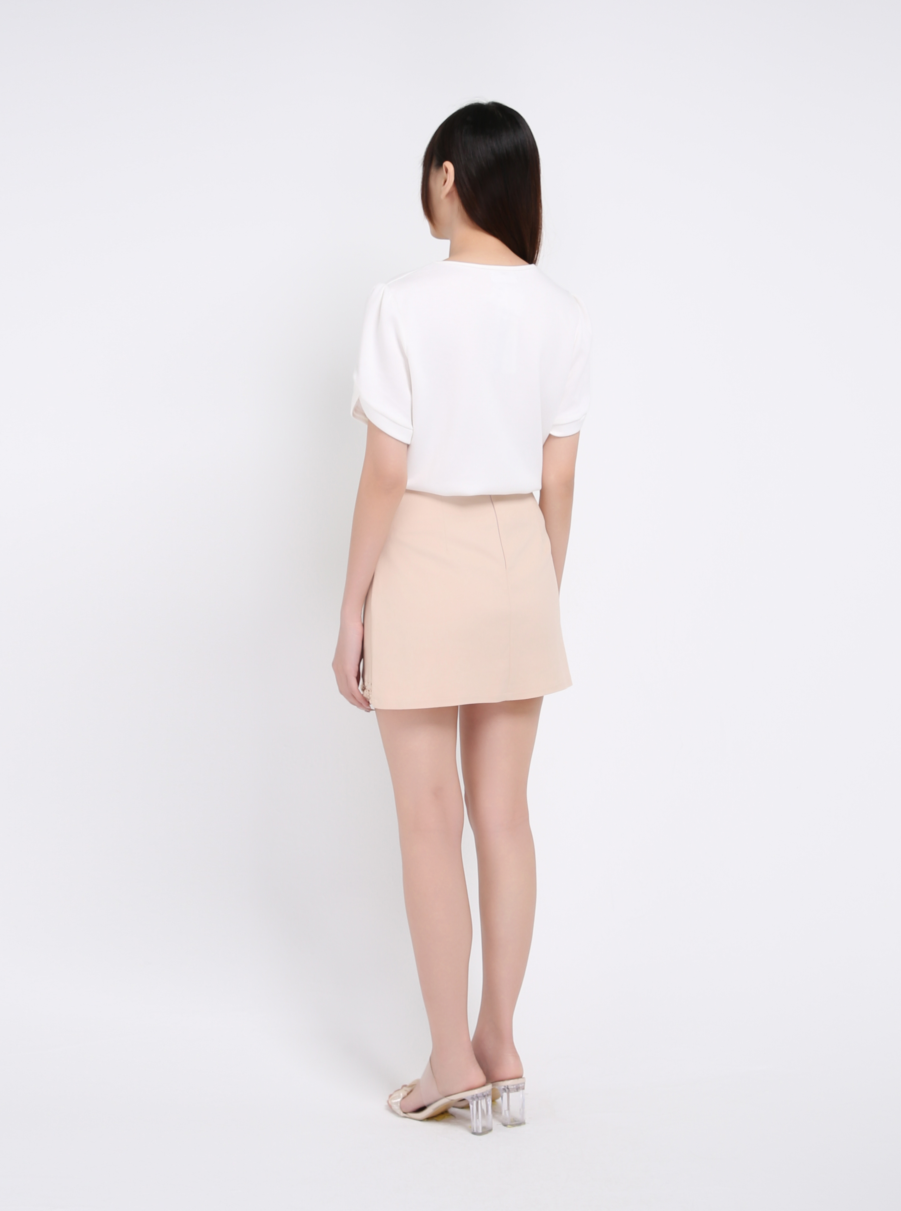 Back Zip Pleated Skirt Pant 39515