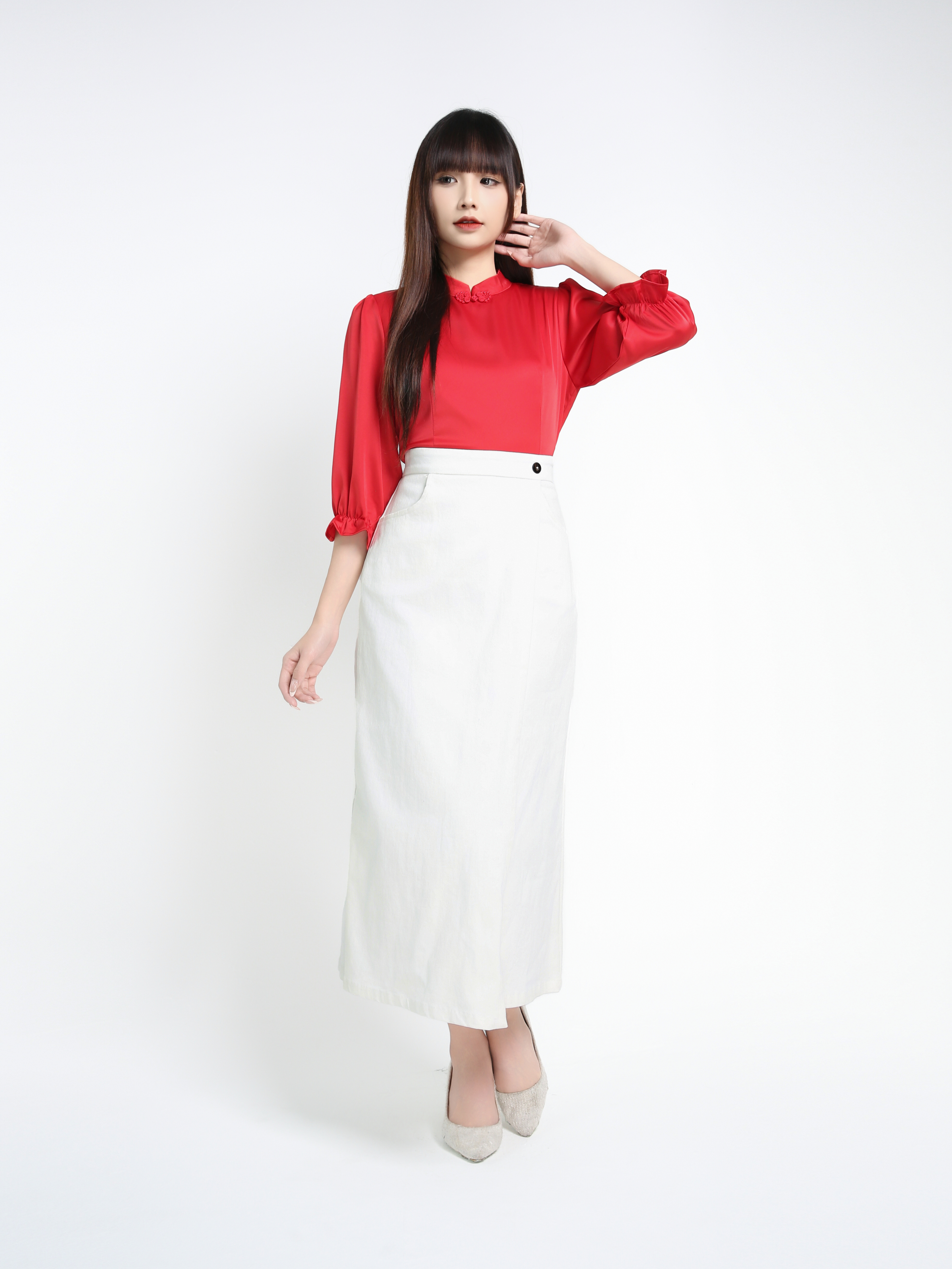 Long Sleeve Back Zip New Year Top 39516