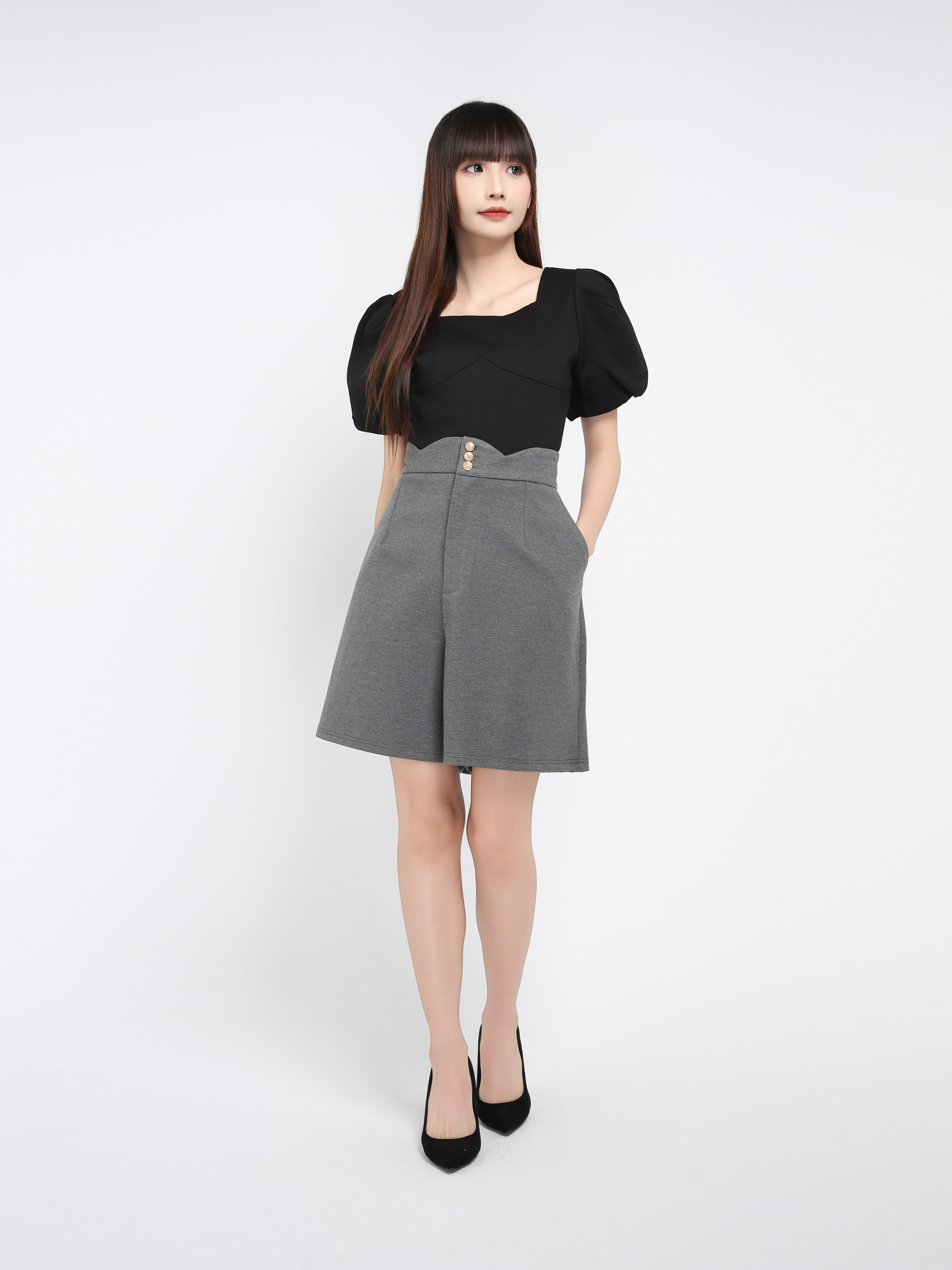 Short Sleeve Square Neck Top 39517