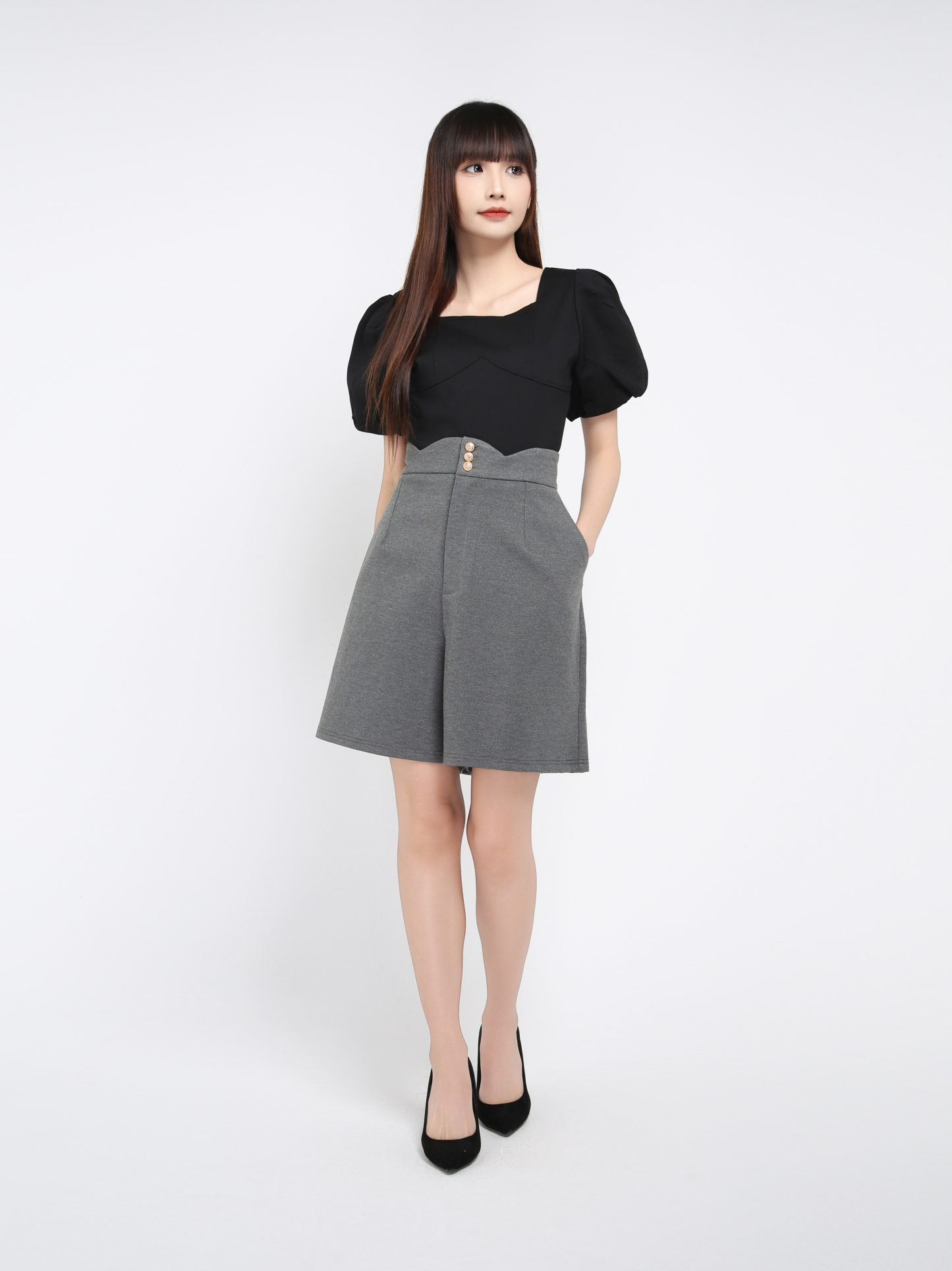 Short Sleeve Square Neck Top 39517