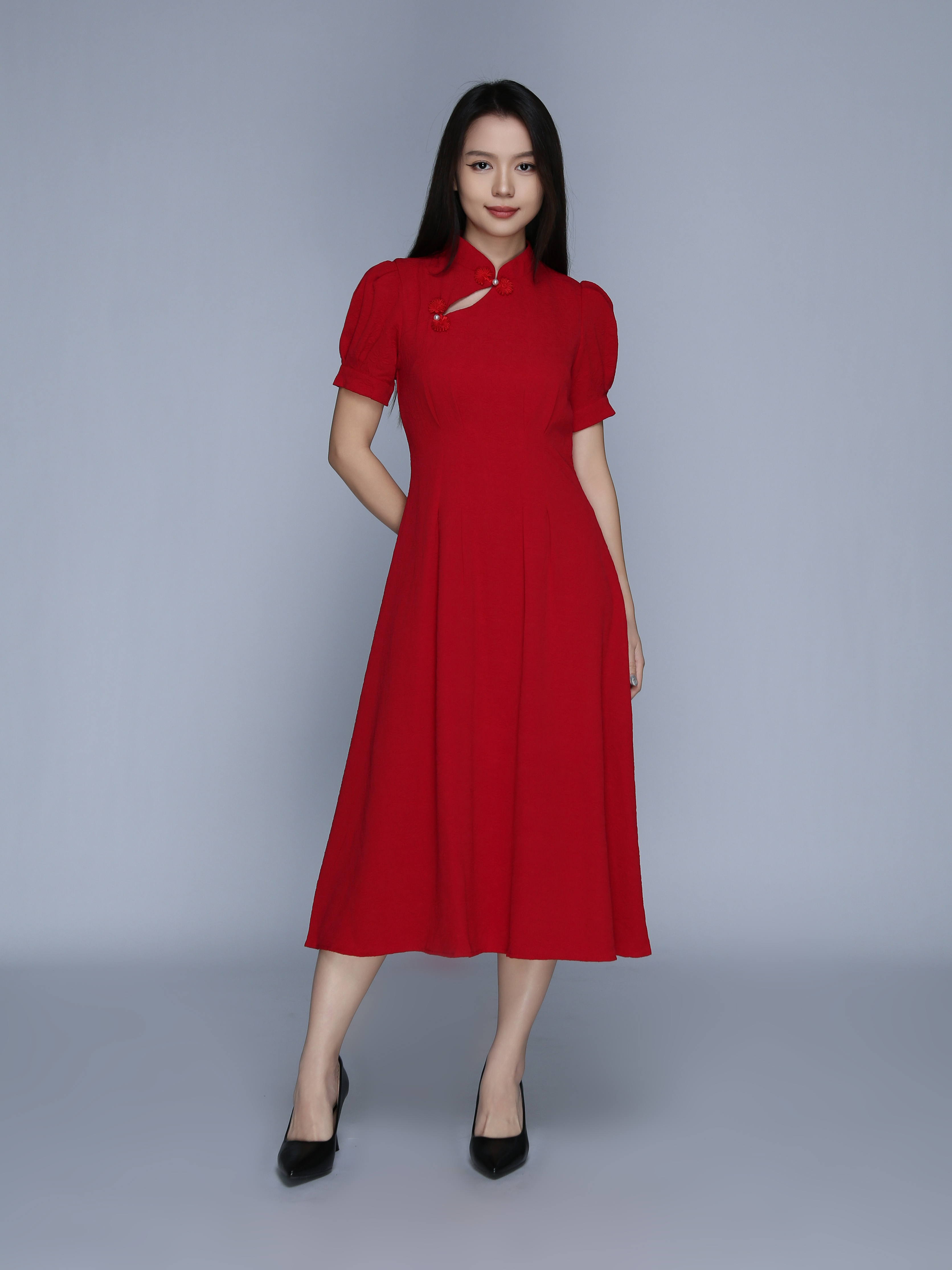 Short Sleeve Back Zip Dress 39520