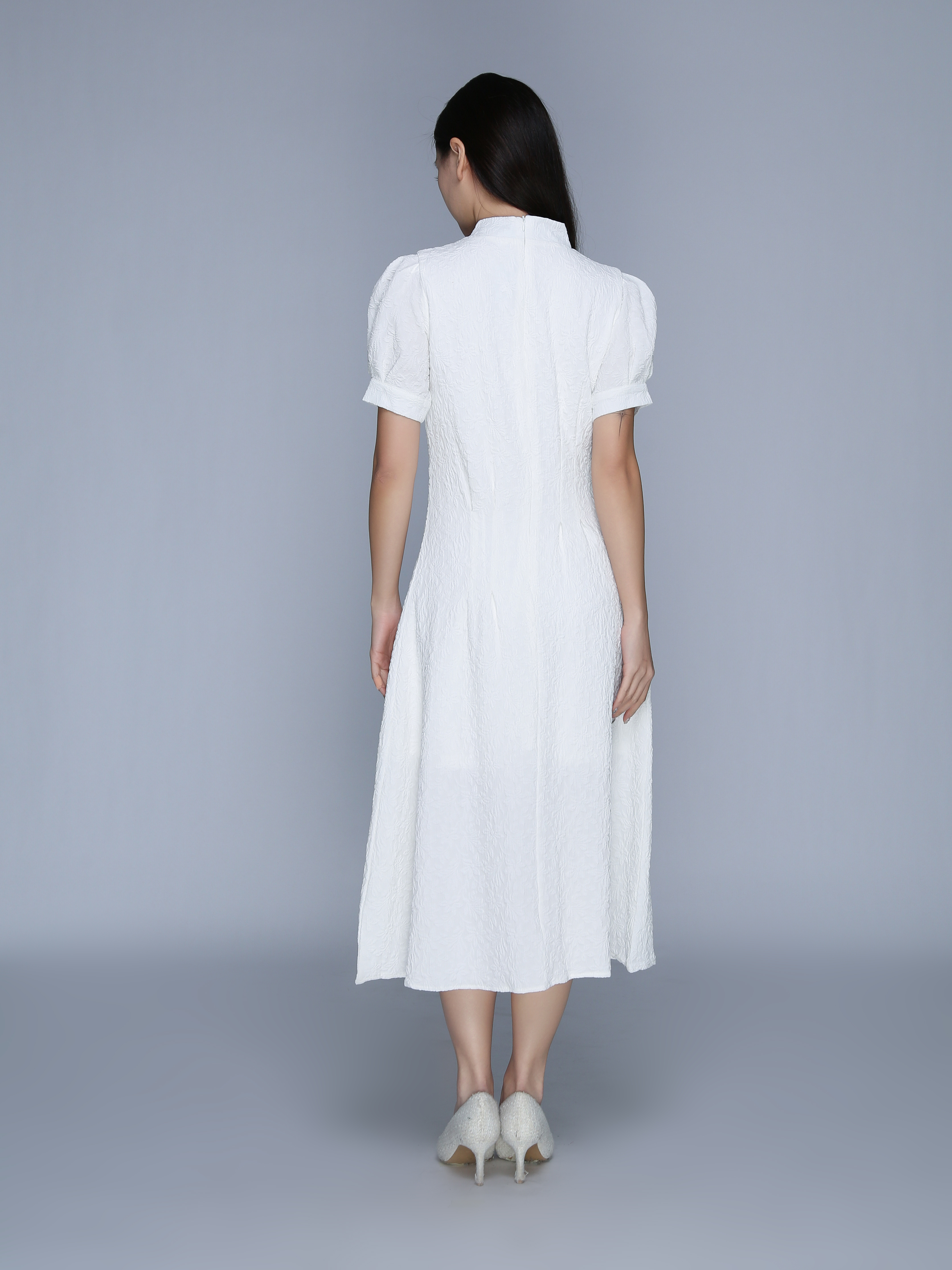 Short Sleeve Back Zip Dress 39520
