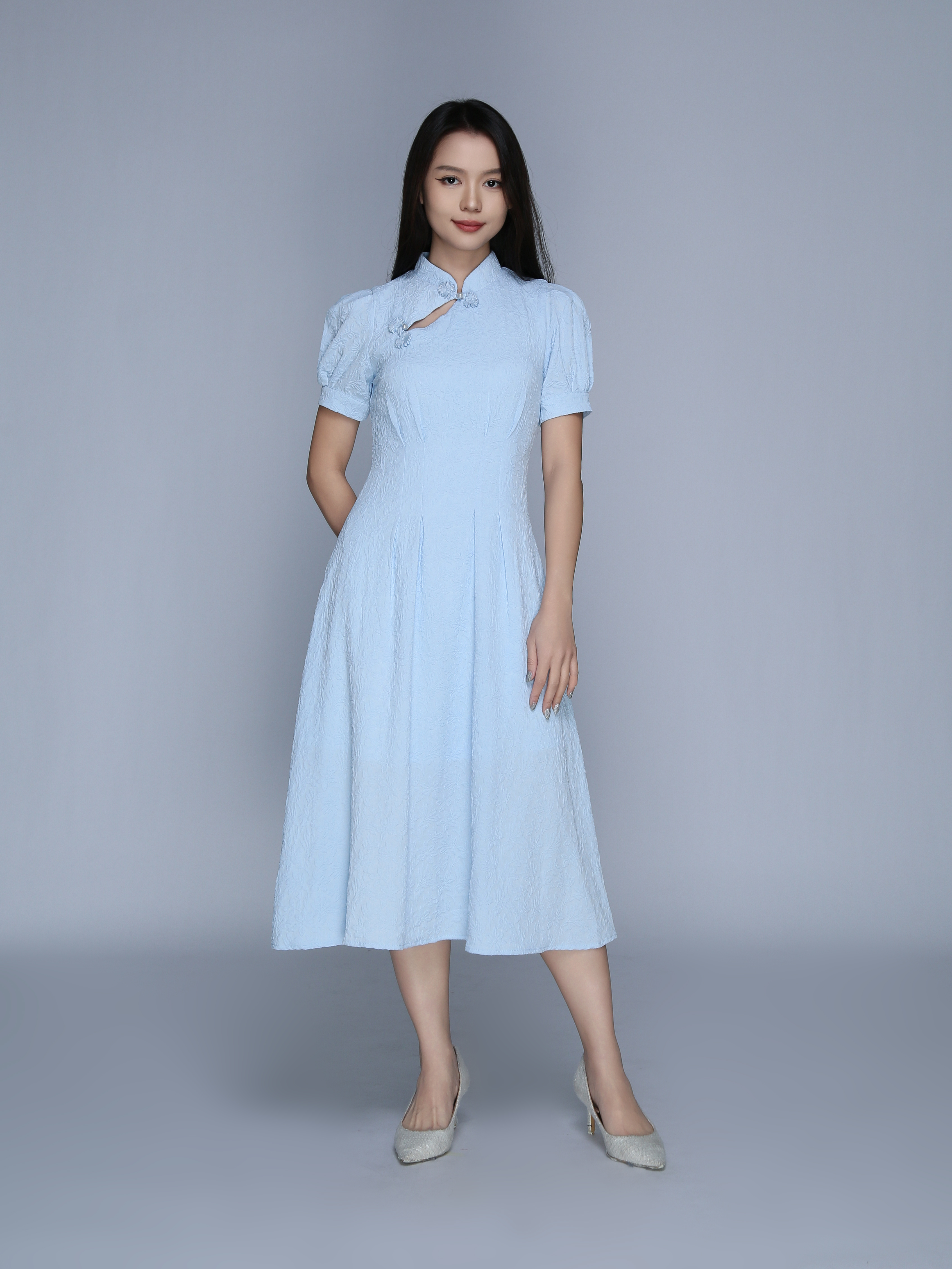 Short Sleeve Back Zip Dress 39520