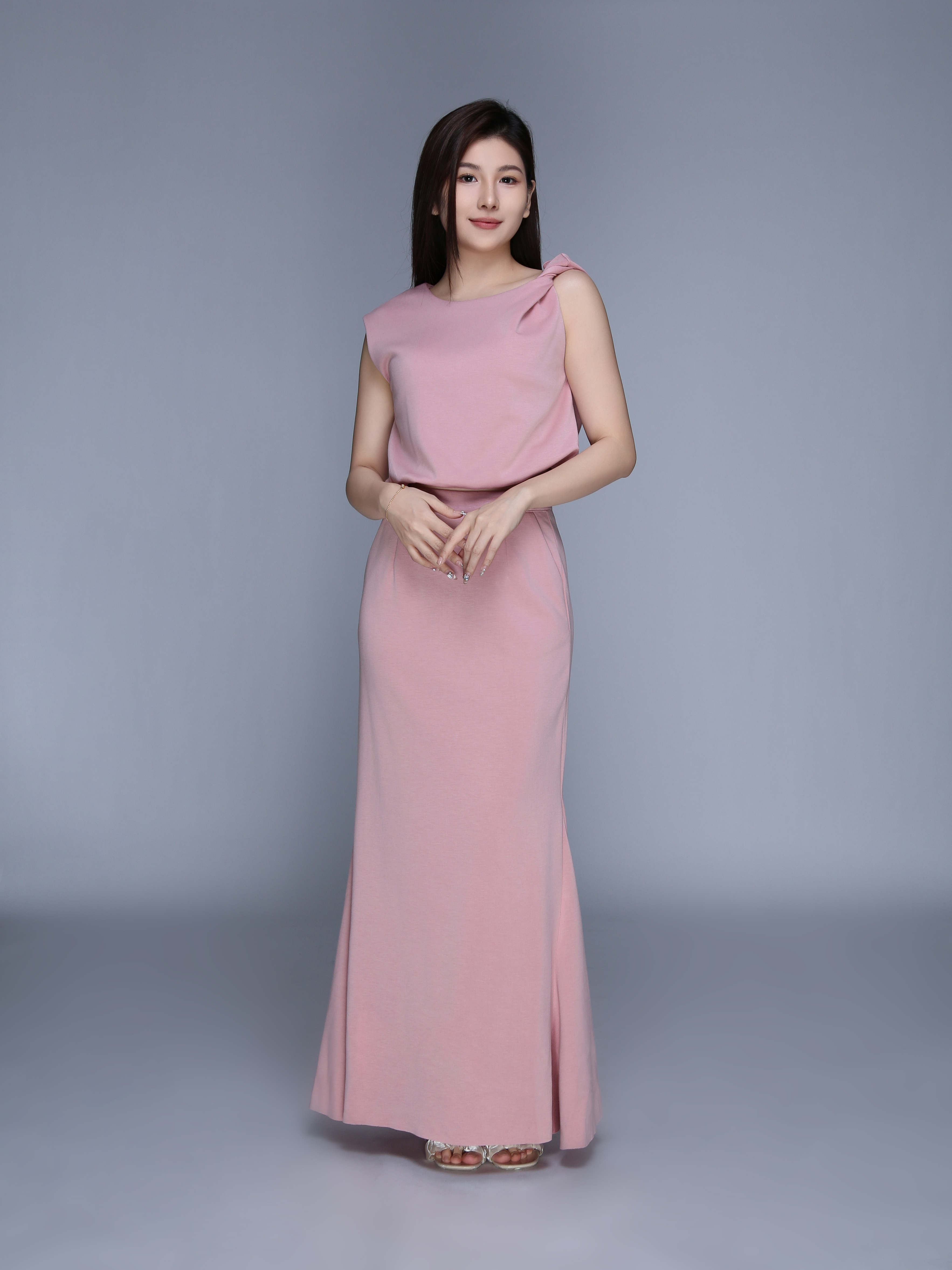 Sleeveless Top With Long Skirt Set 39552