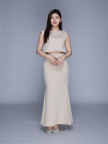 Sleeveless Top With Long Skirt Set 39552
