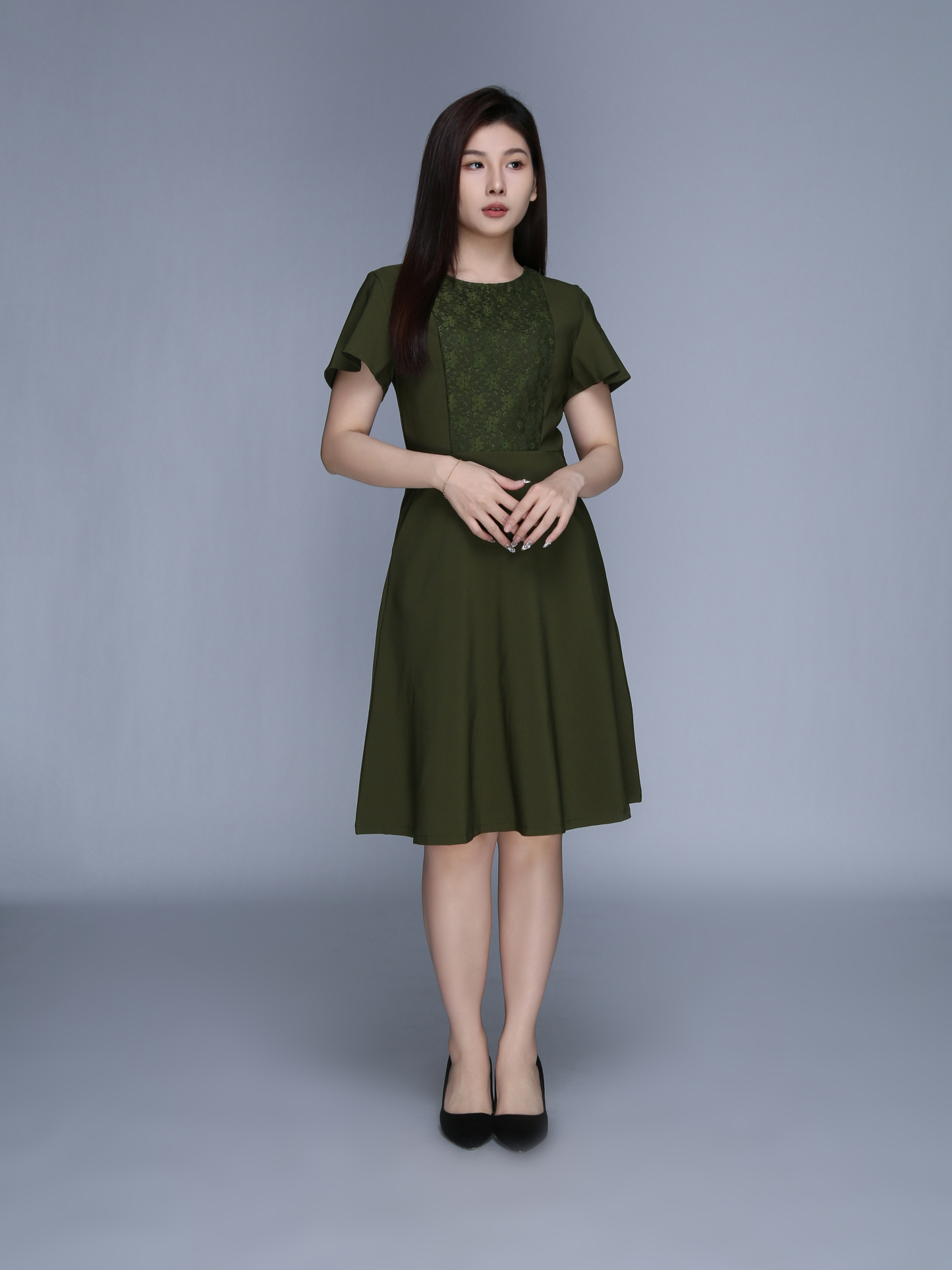 Short Sleeve Back Zip Dress 39556