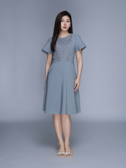 Short Sleeve Back Zip Dress 39556