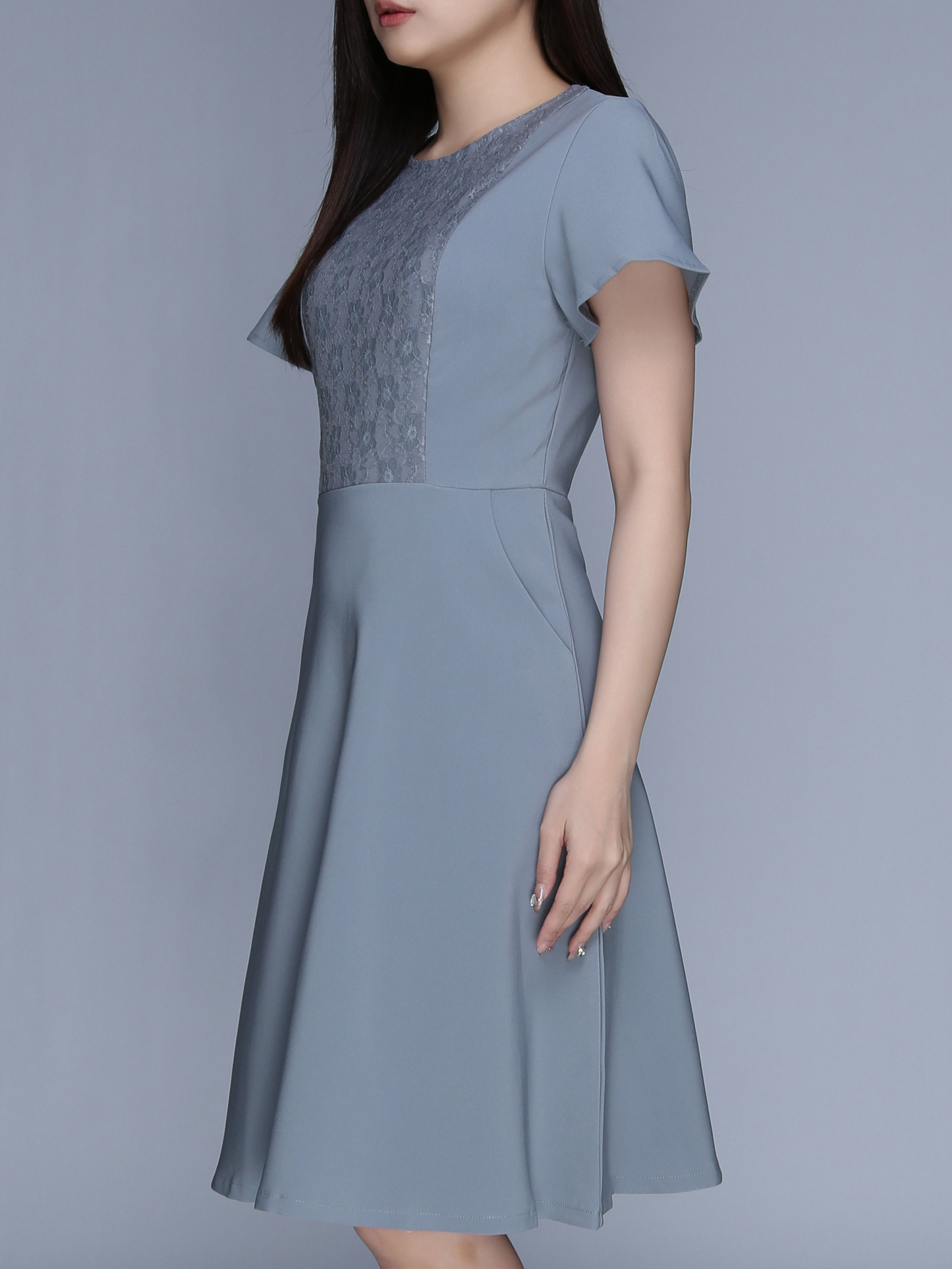 Short Sleeve Back Zip Dress 39556