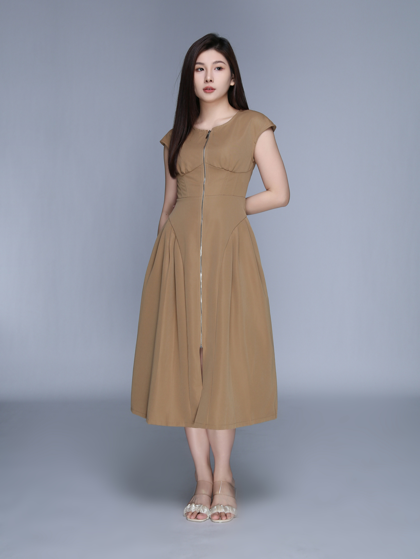 Sleeveless Front Zip Dress 39581