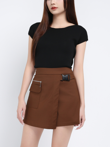 High Waist Side Pocket Skirt Pant 39625