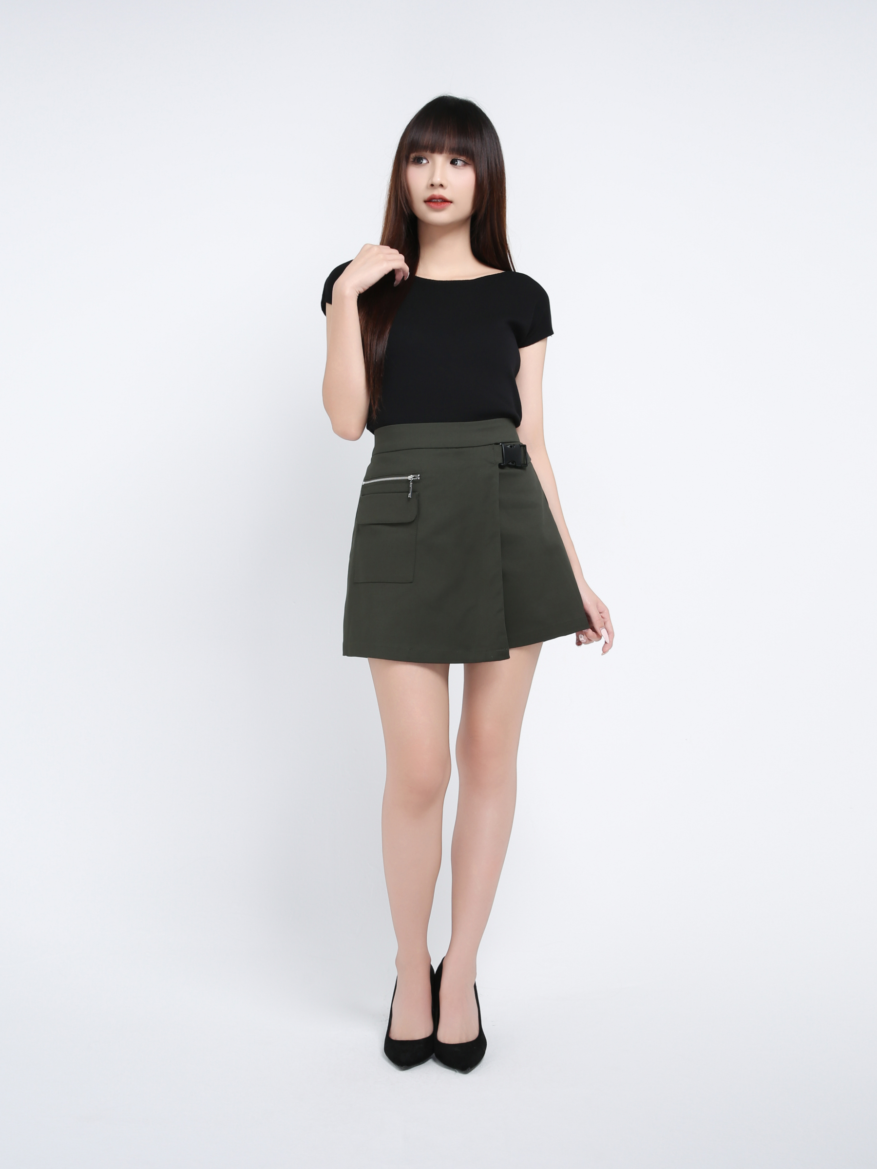 High Waist Side Pocket Skirt Pant 39625