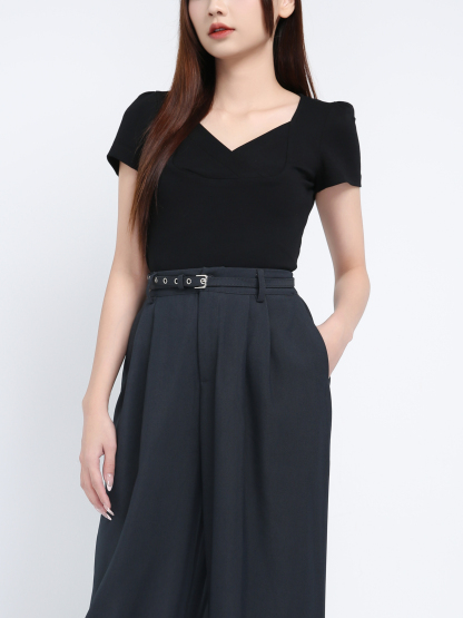 Pleated Long Pant With Belt 39637