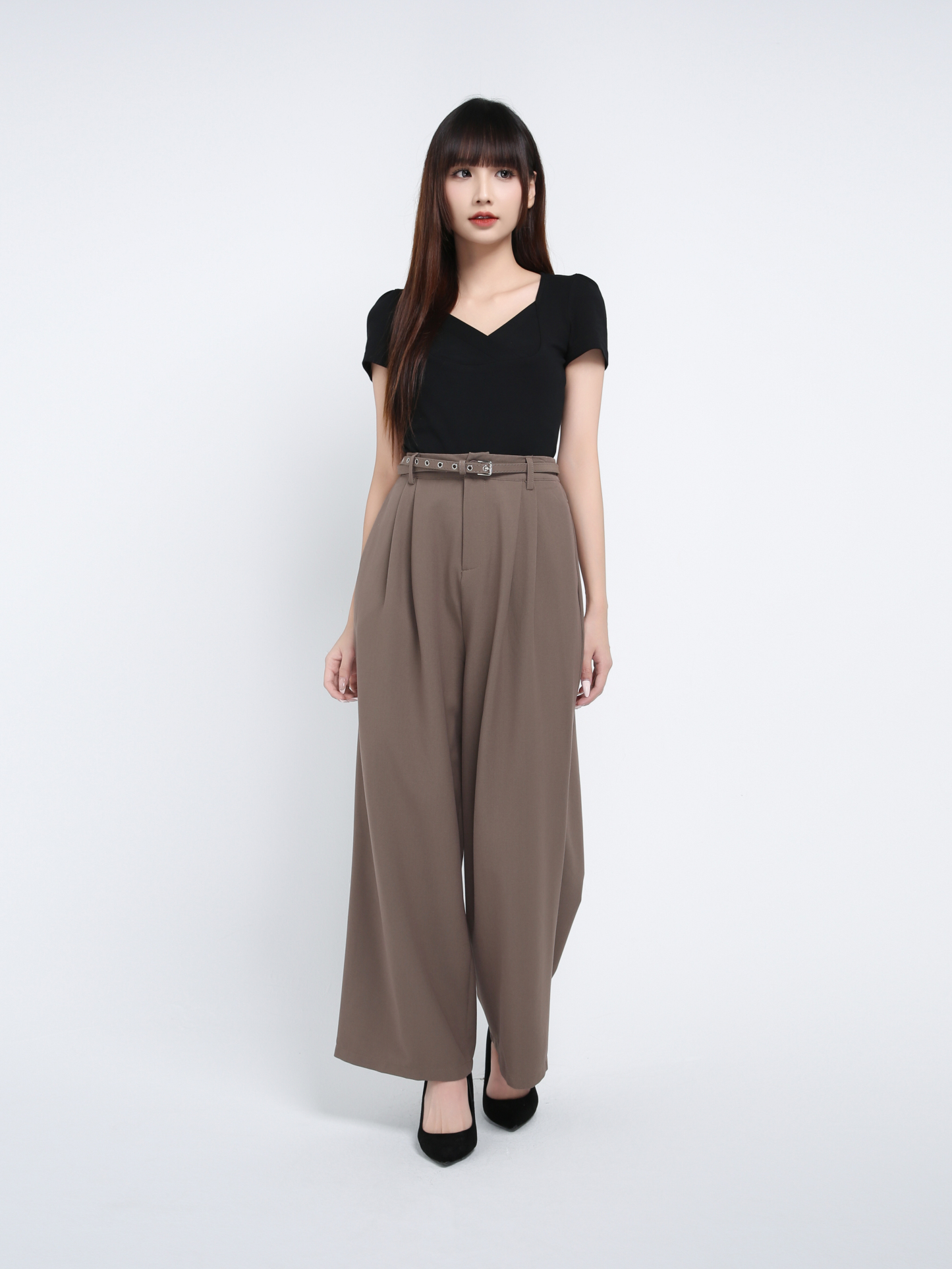 Pleated Long Pant With Belt 39637