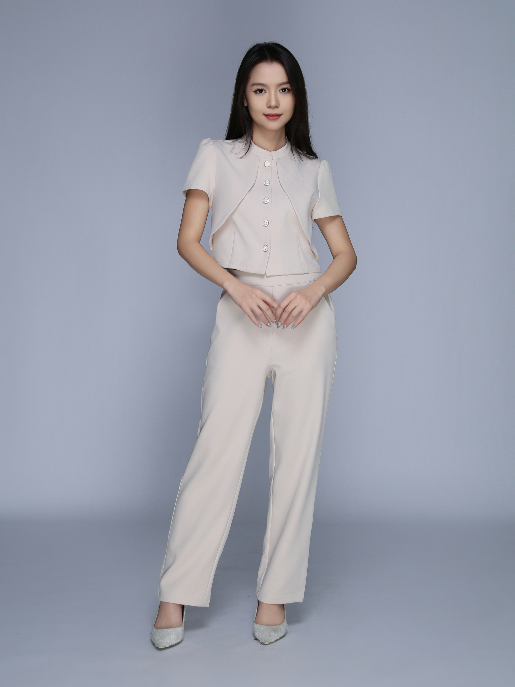 Short Sleeve Top With Long Pant Set 39640