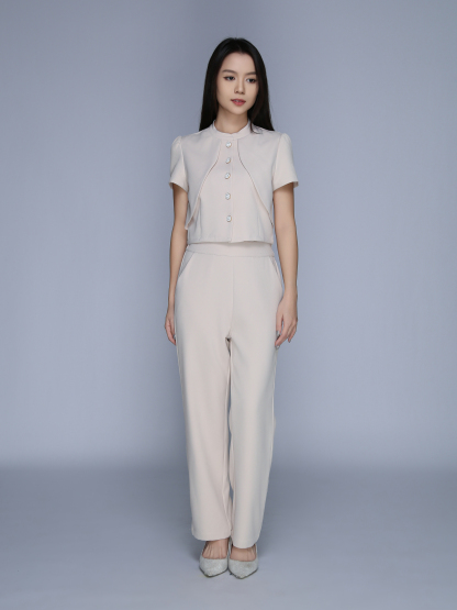 Short Sleeve Top With Long Pant Set 39640