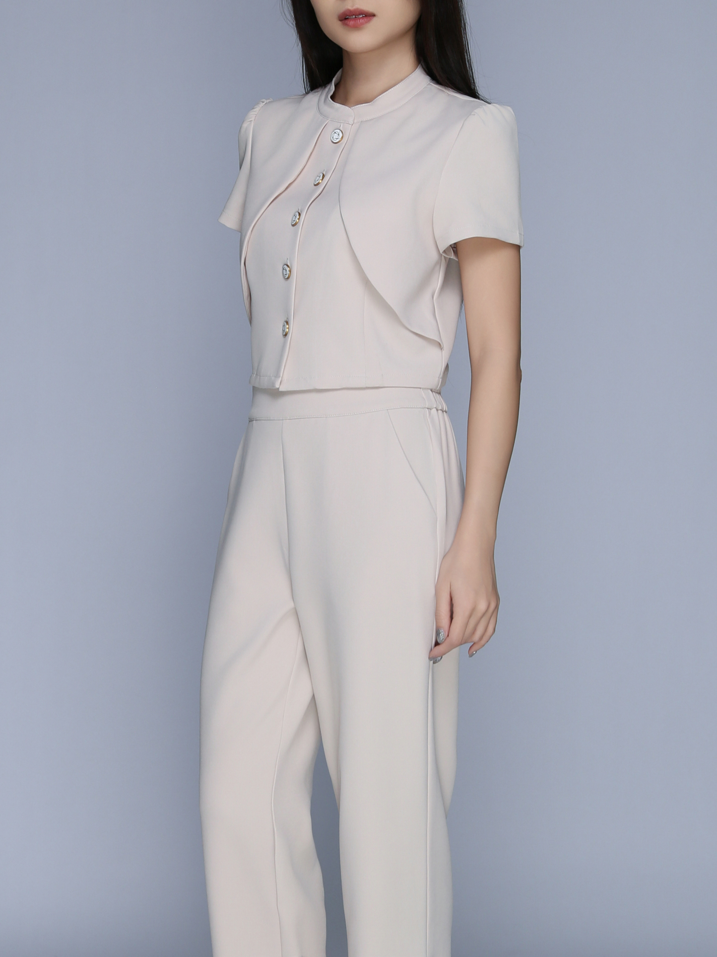 Short Sleeve Top With Long Pant Set 39640