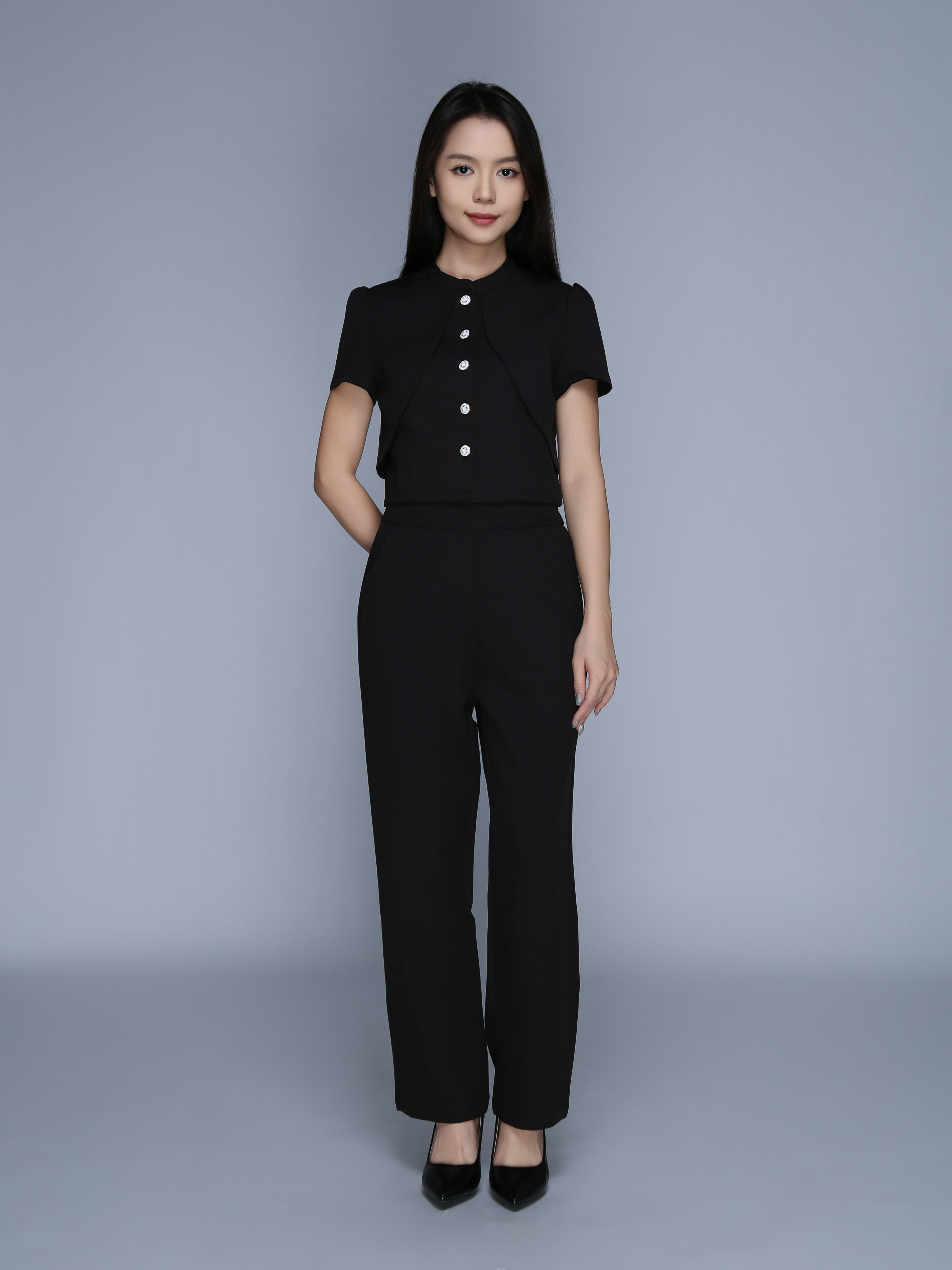 Short Sleeve Top With Long Pant Set 39640