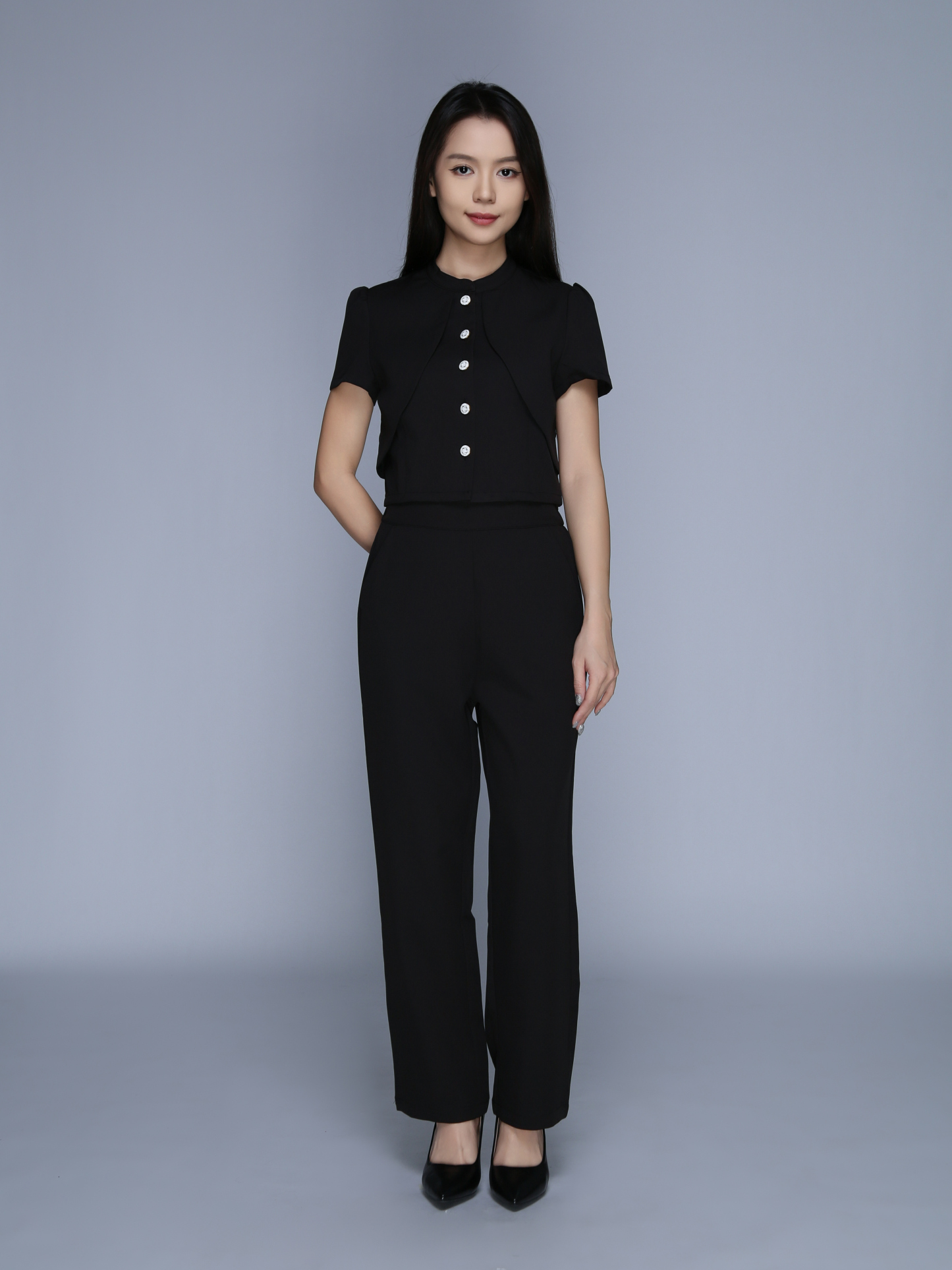 Short Sleeve Top With Long Pant Set 39640