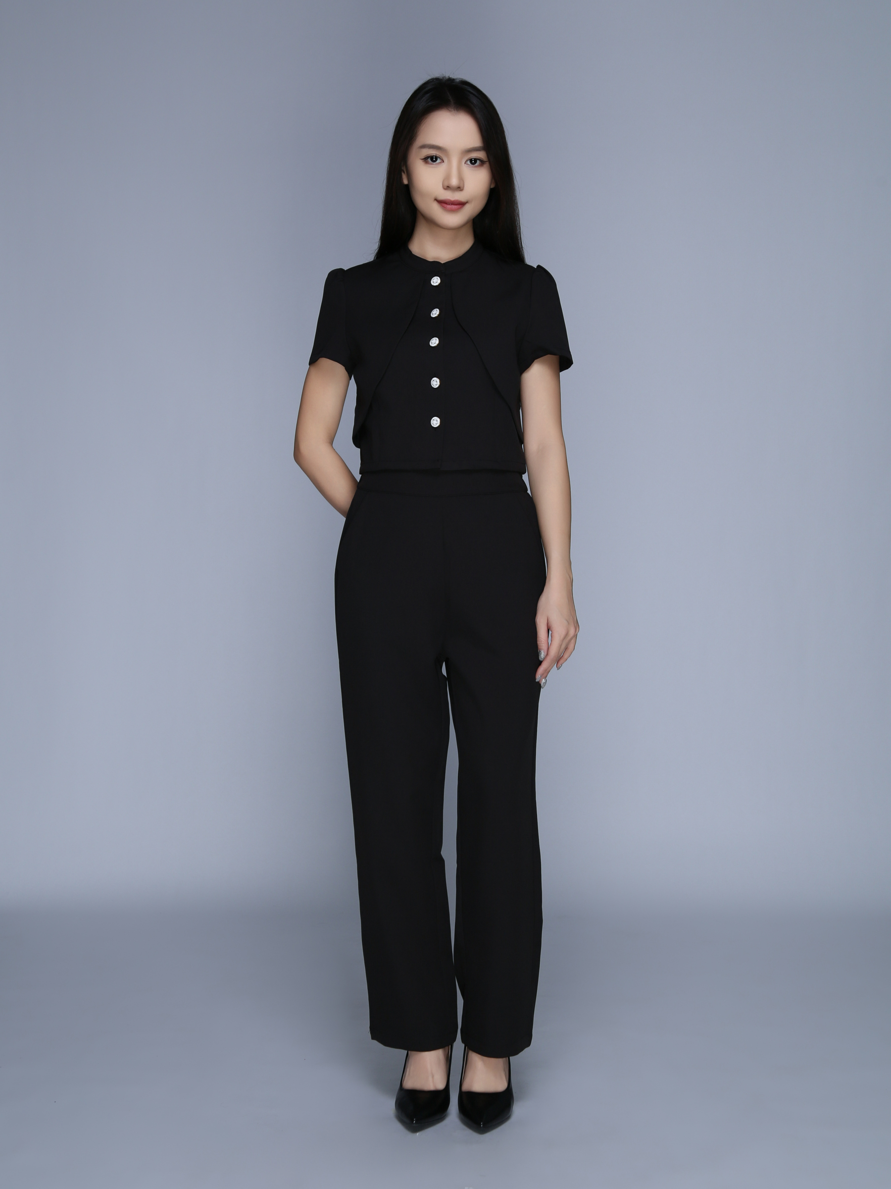 Short Sleeve Top With Long Pant Set 39640