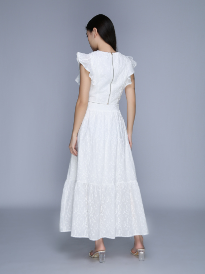 Sleeveless Back Zip Top With Long Skirt Set 39644