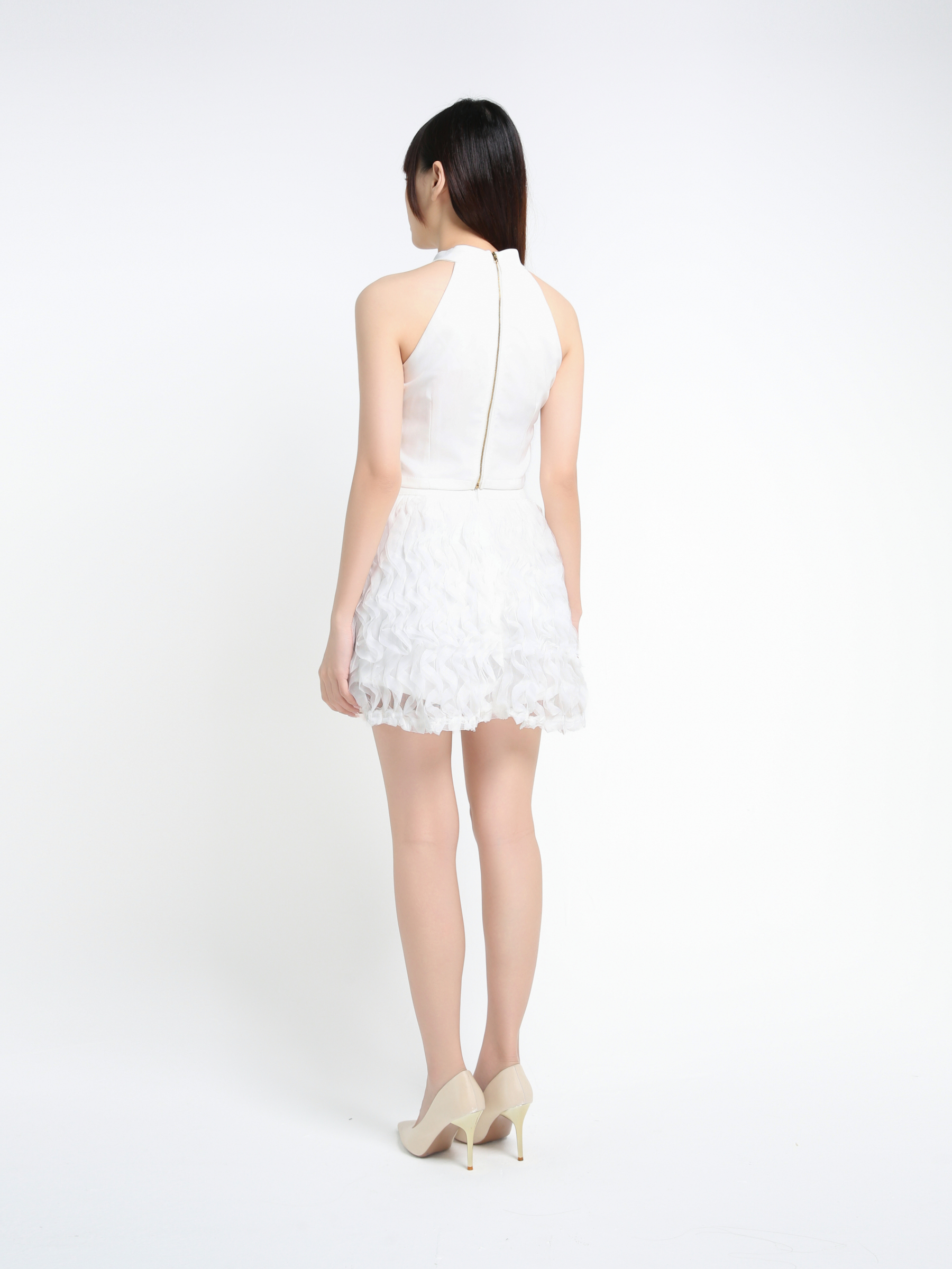 Halter Top With Skirt Pant Set 39656