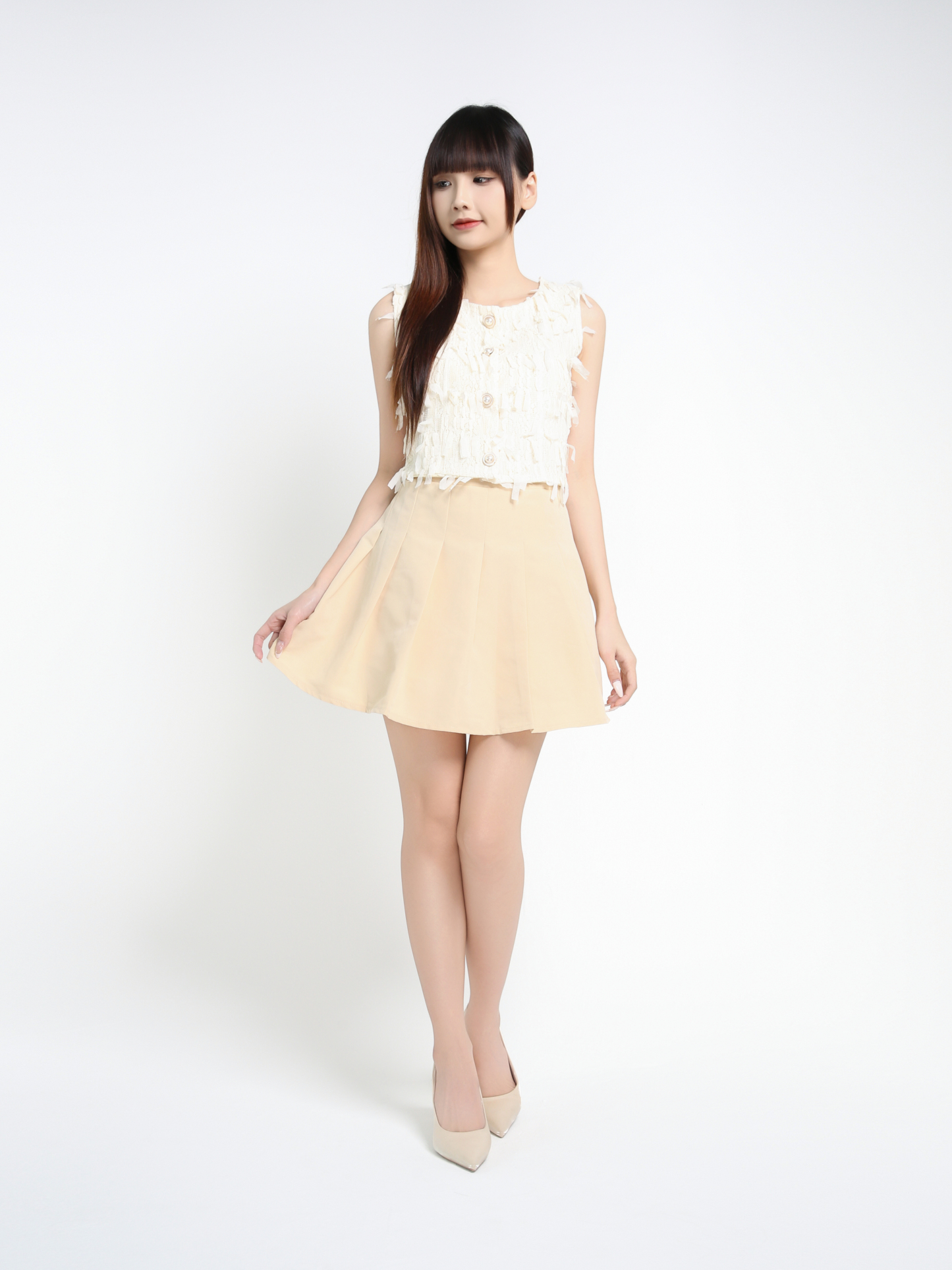 Sleeveless Top With Skirt Set 39668