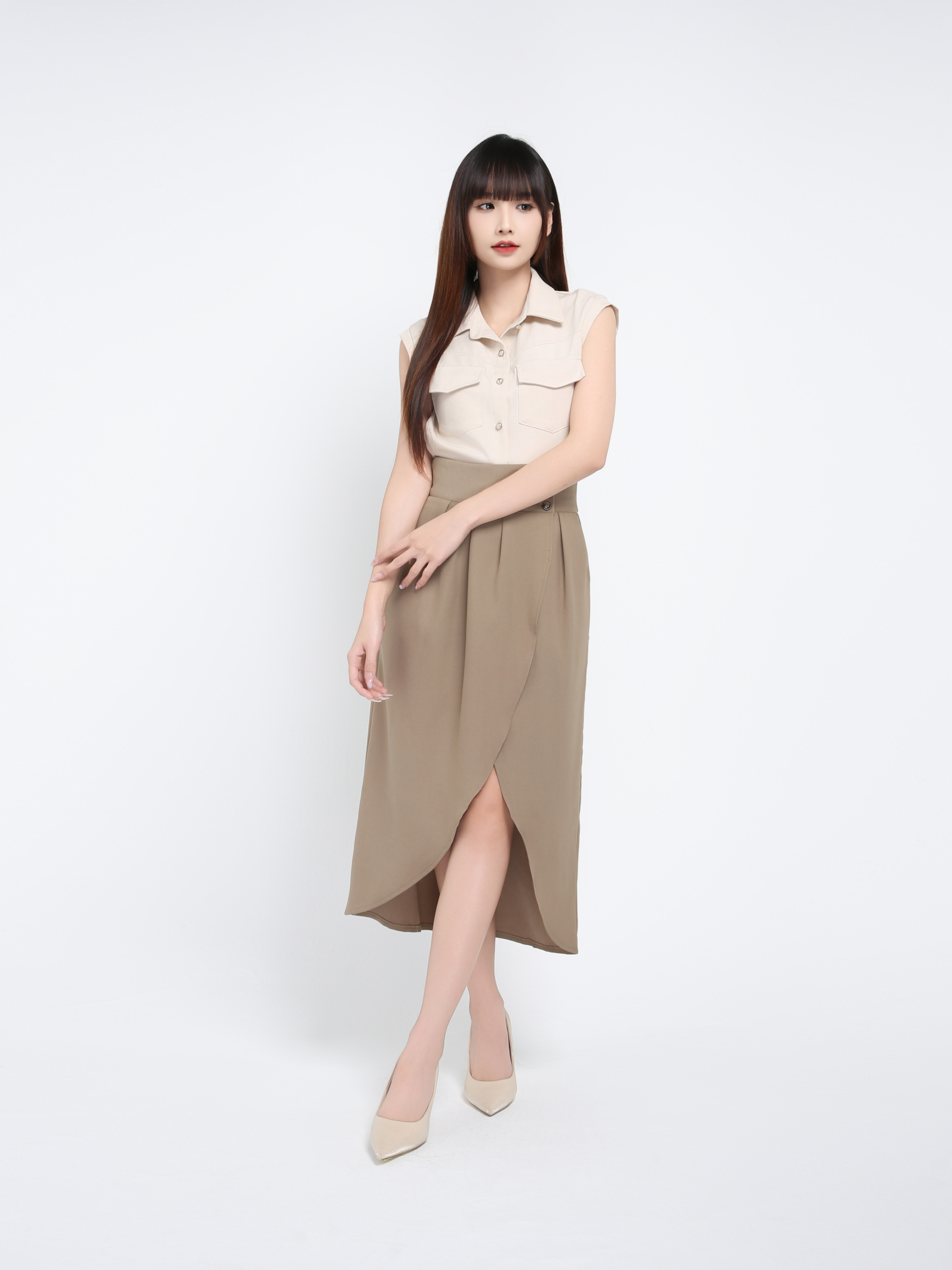 High Waist Wrap Skirt 39435
