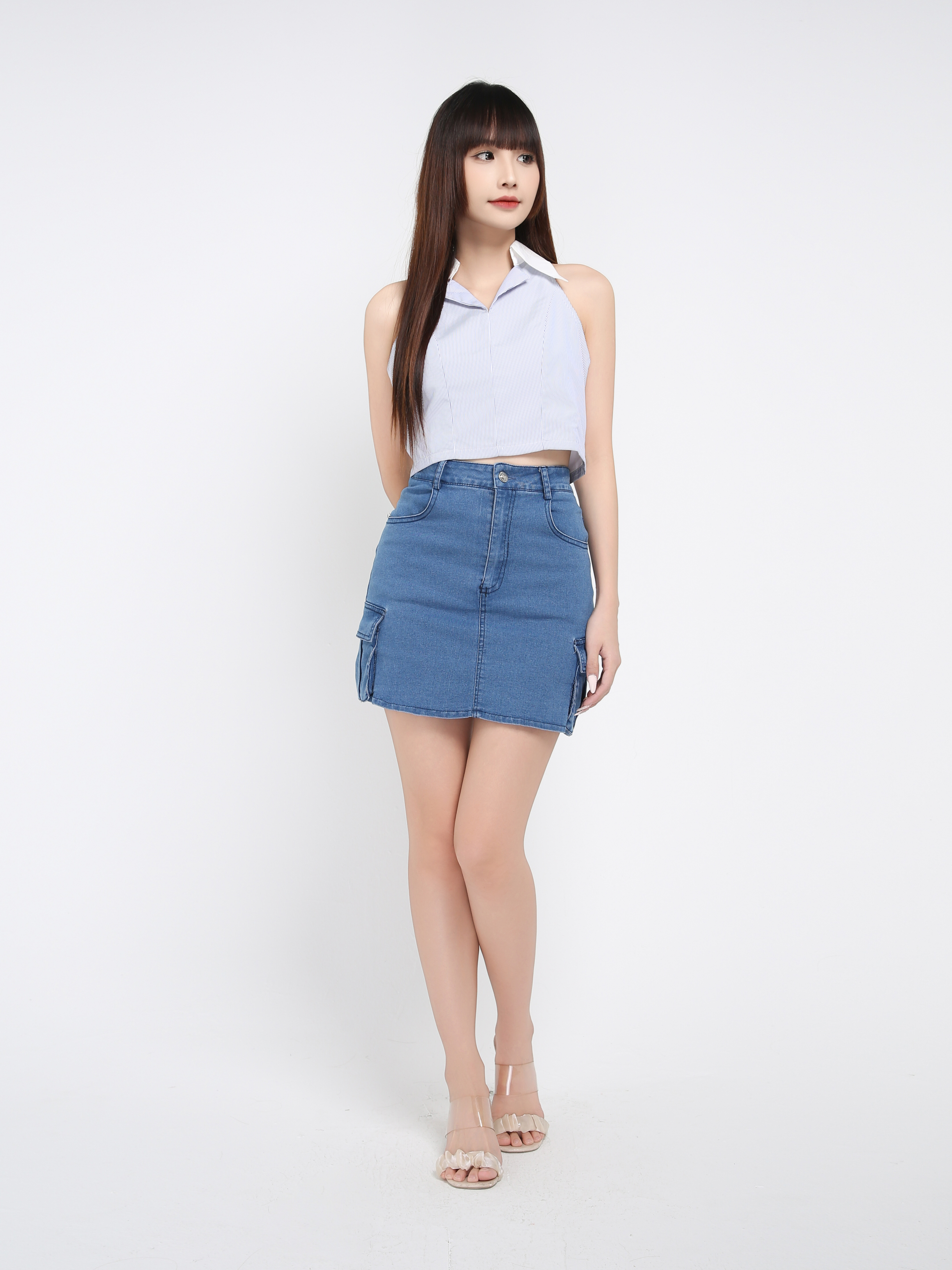 Denim Skirt Pants 39506