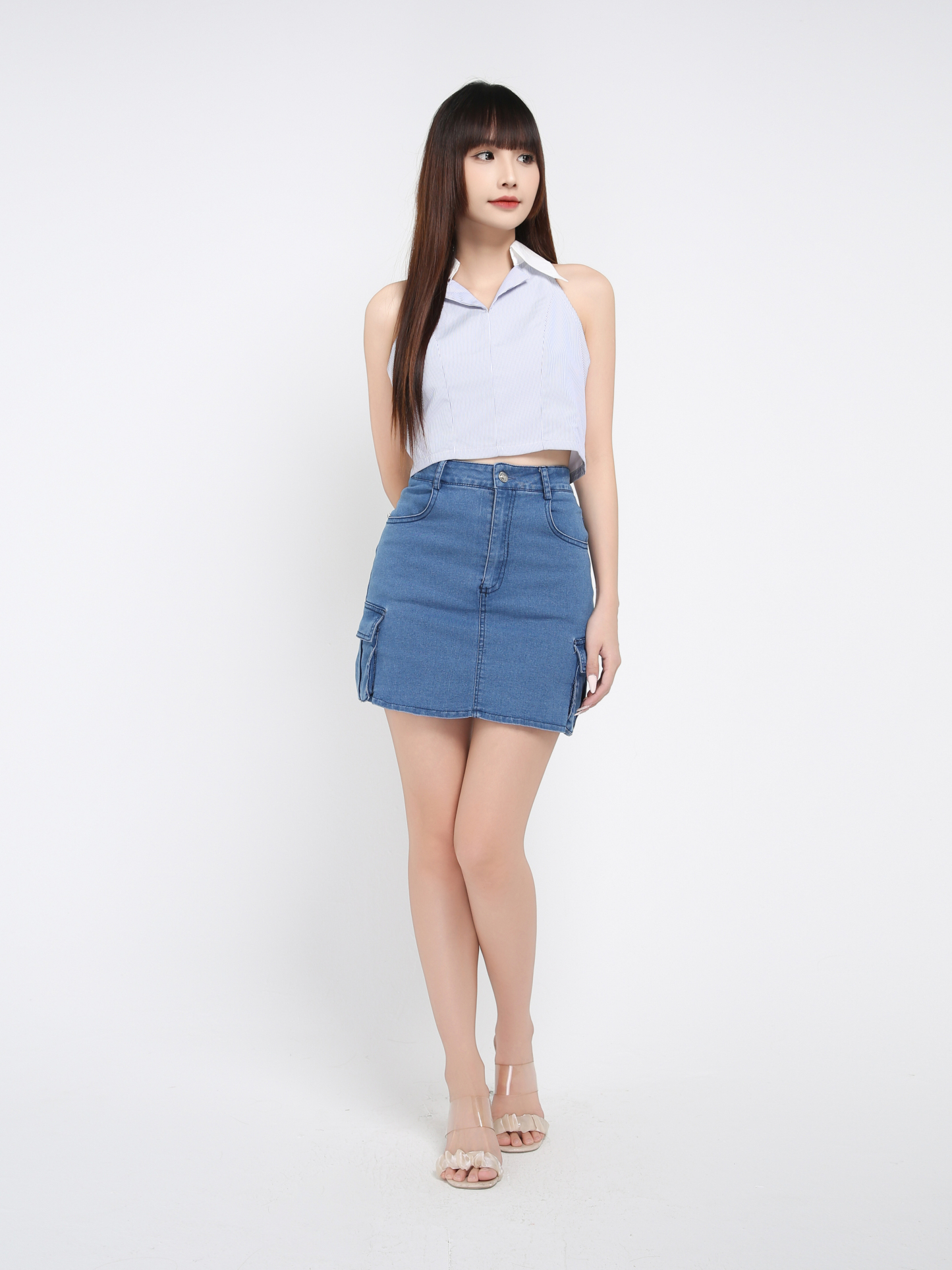 Denim Skirt Pants 39506