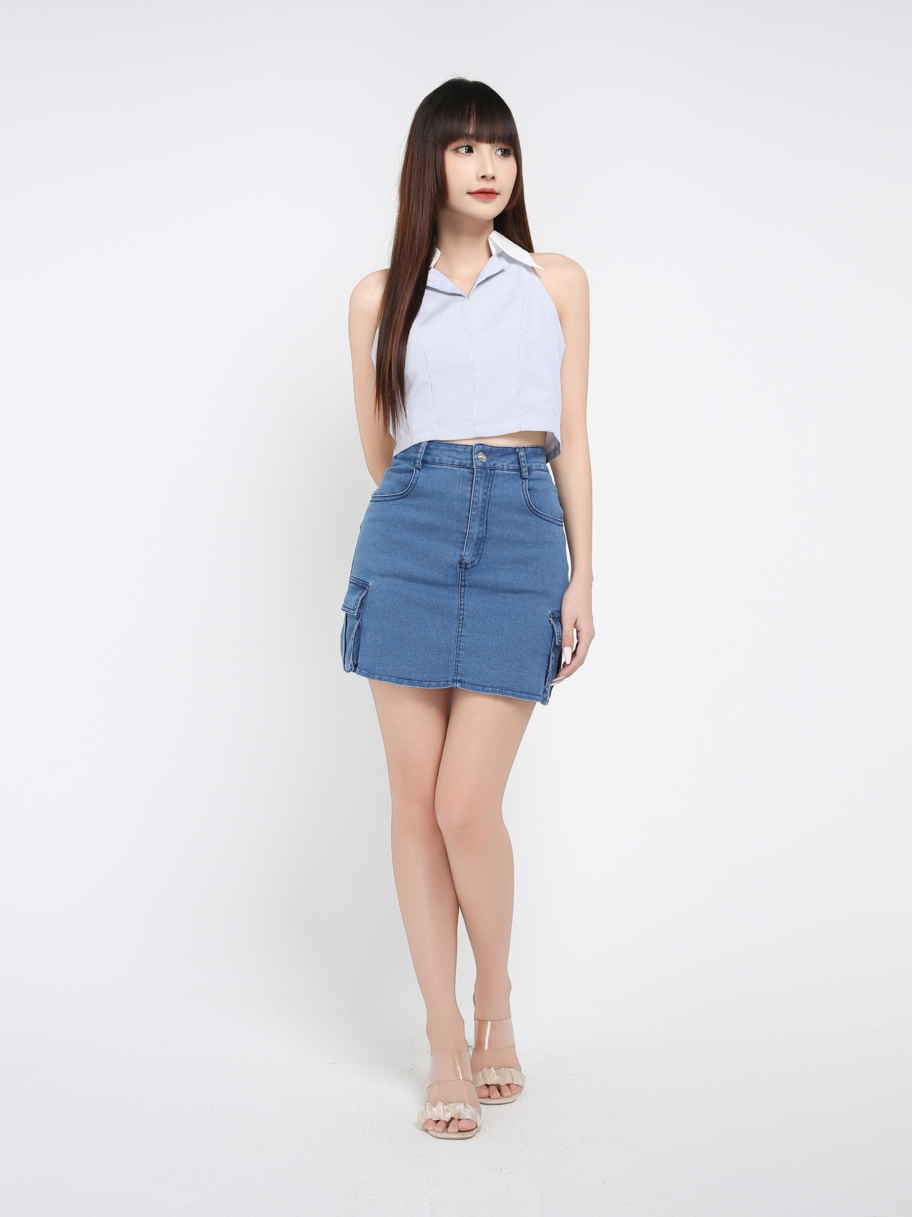Denim Skirt Pants 39506