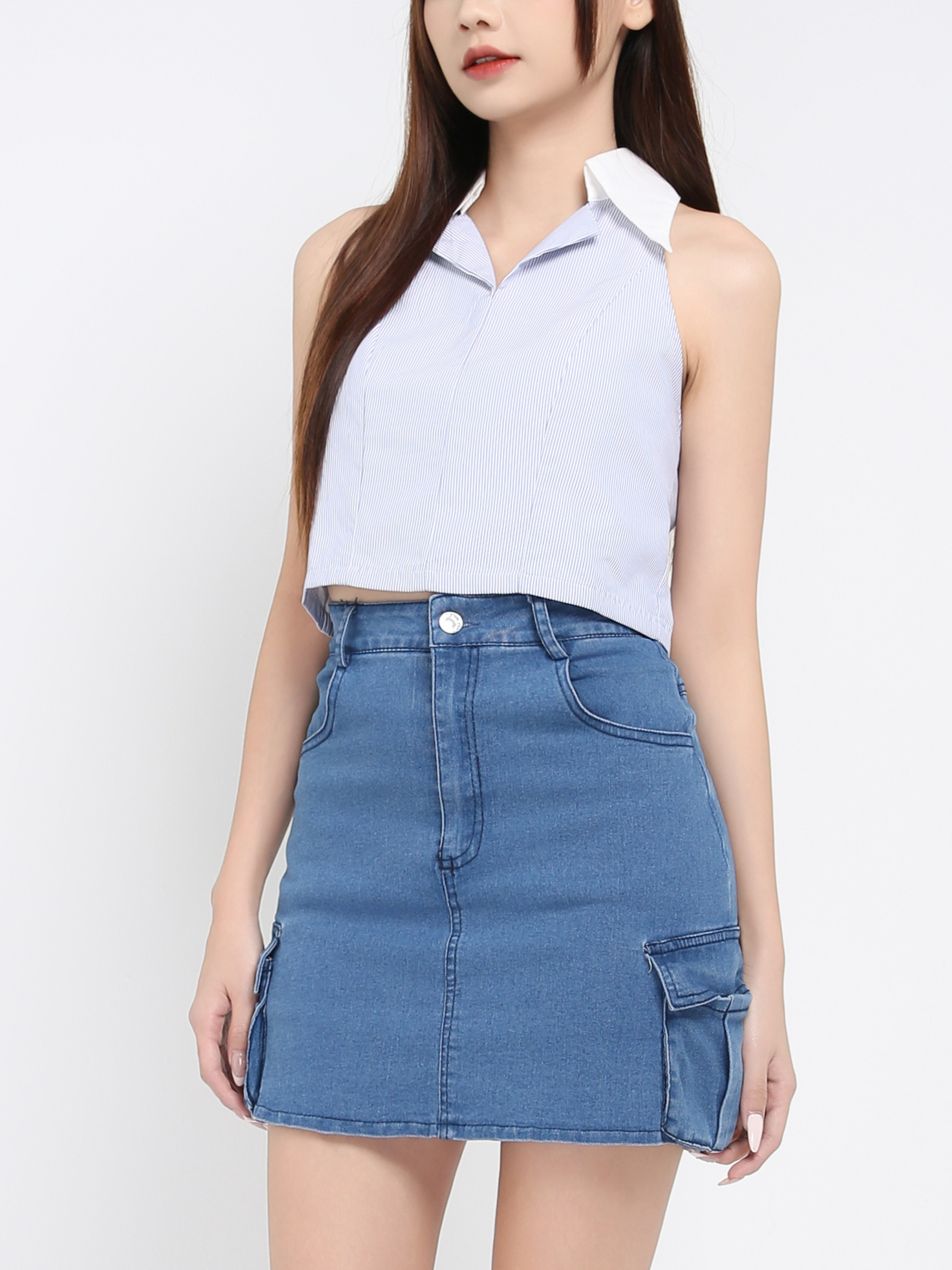 Denim Skirt Pants 39506