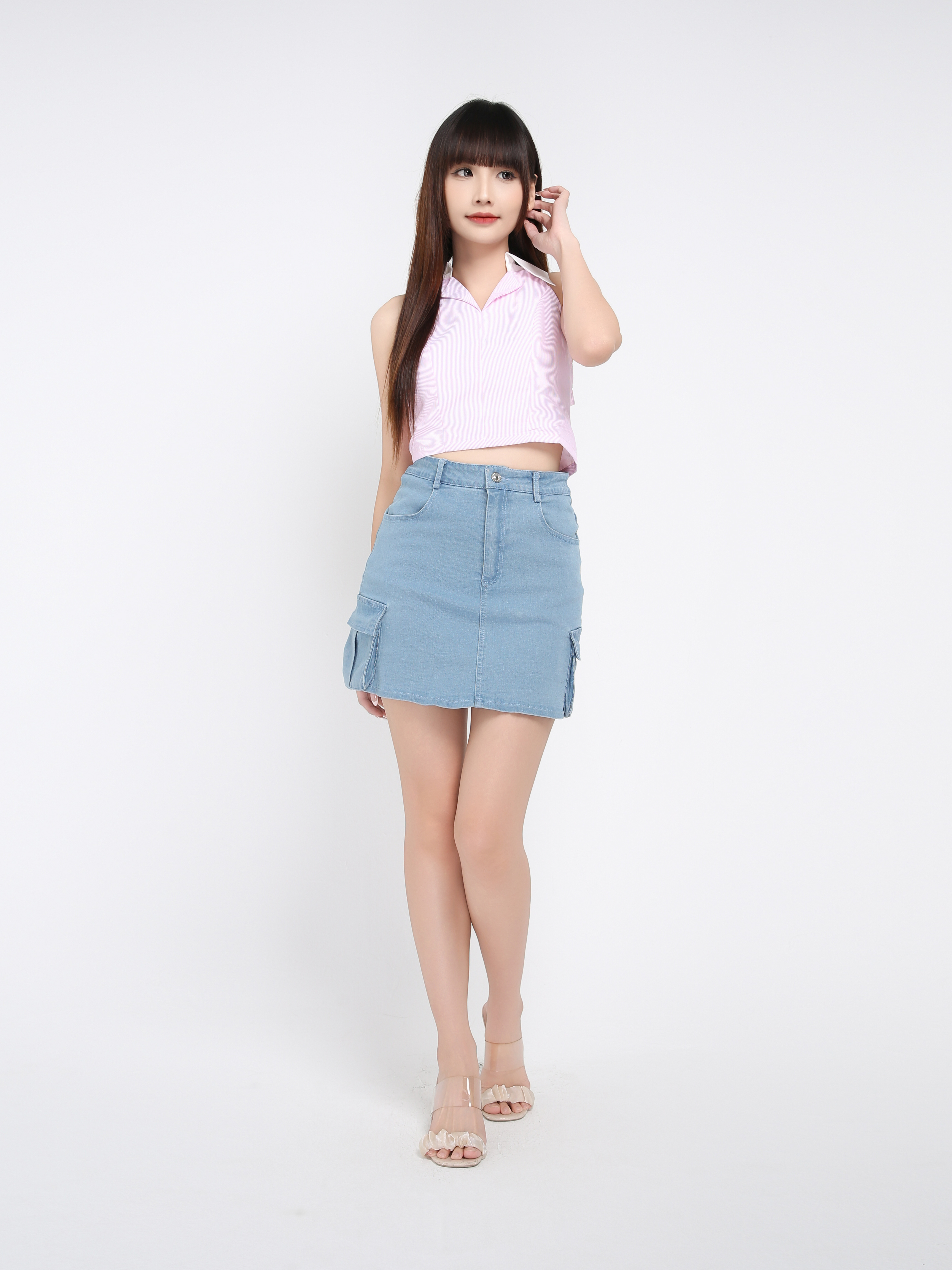 Denim Skirt Pants 39506
