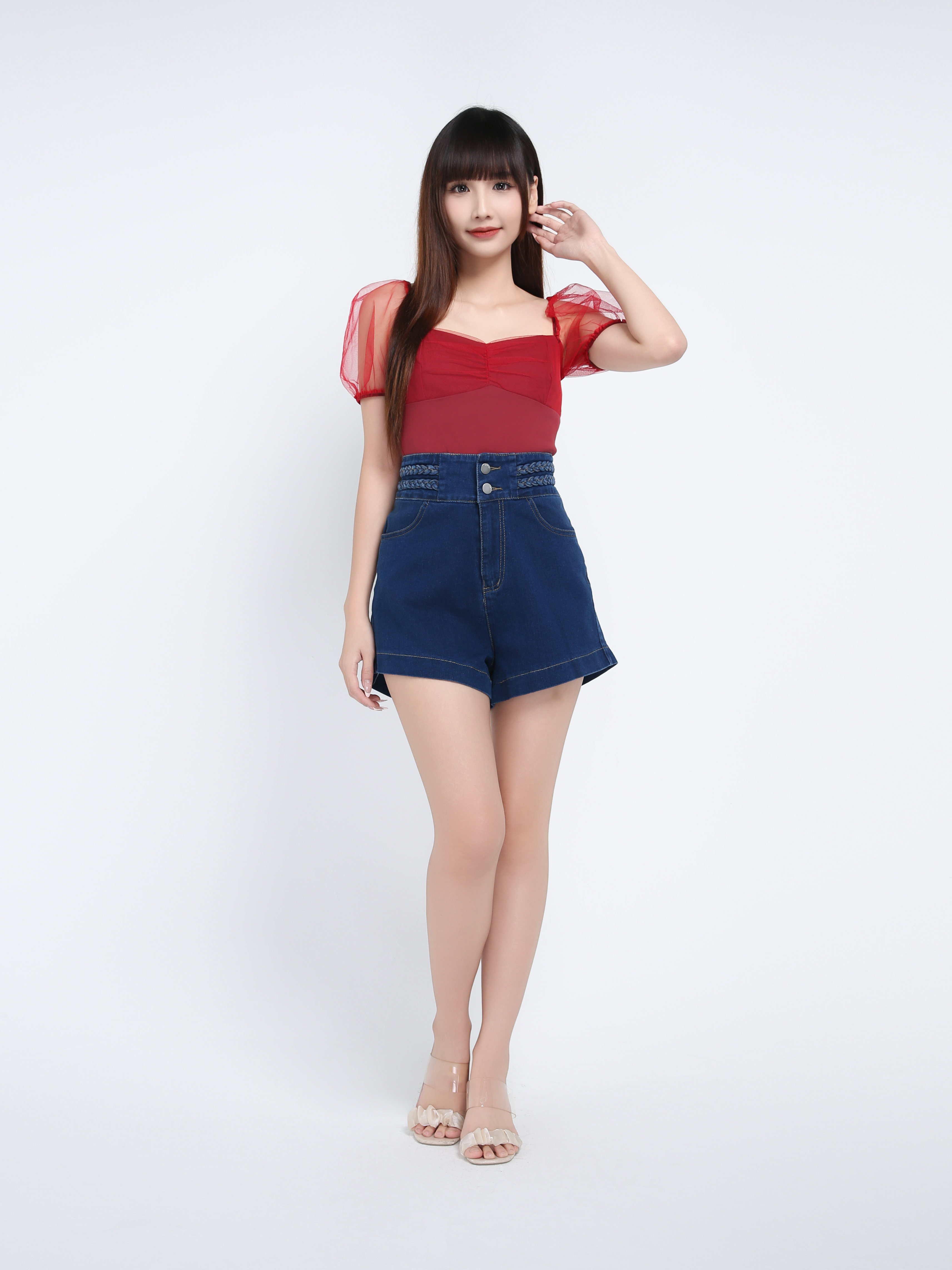 High Waist Denim Short Pants 39829