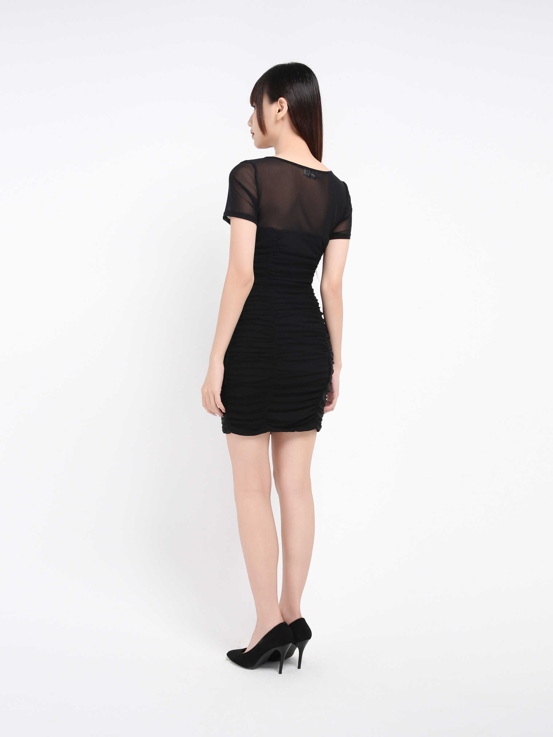 Short Sleeve Pleated Dress 39697